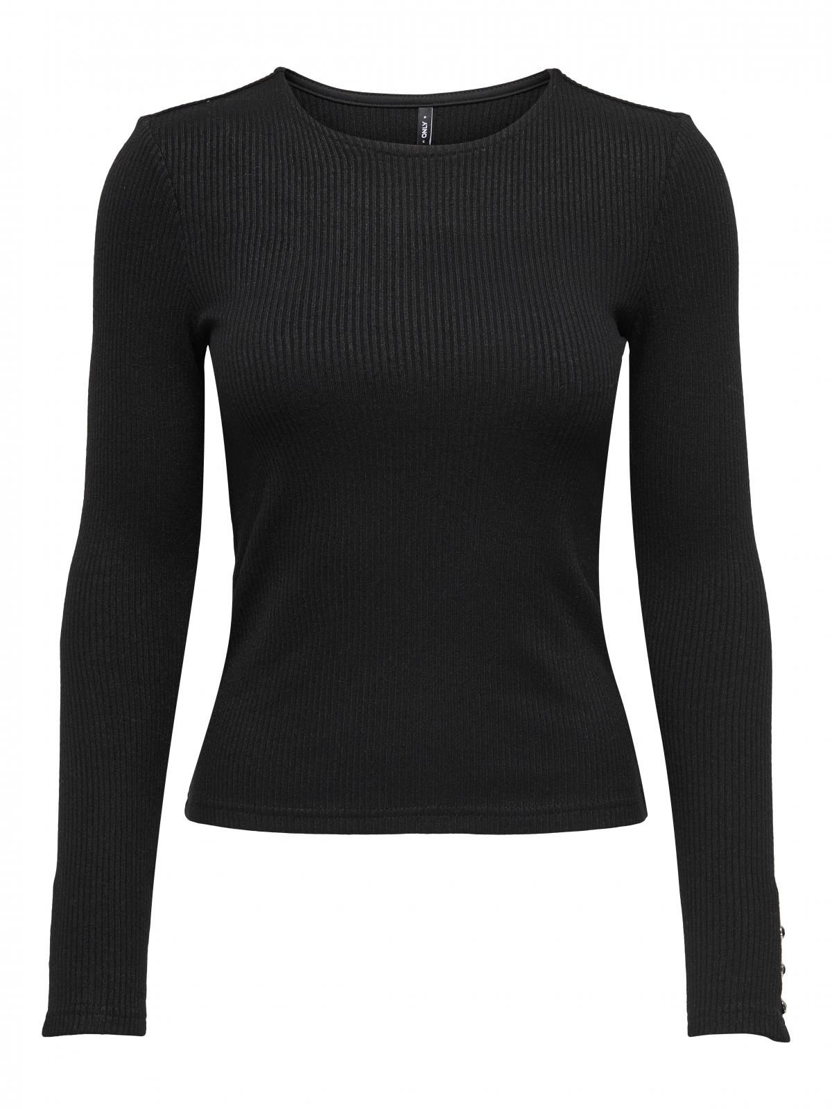 온리 베이직 라운드넥 롱슬리브 티셔츠 15358953_2161_1224041 BLACK / BLACK - 상세 이미지 3