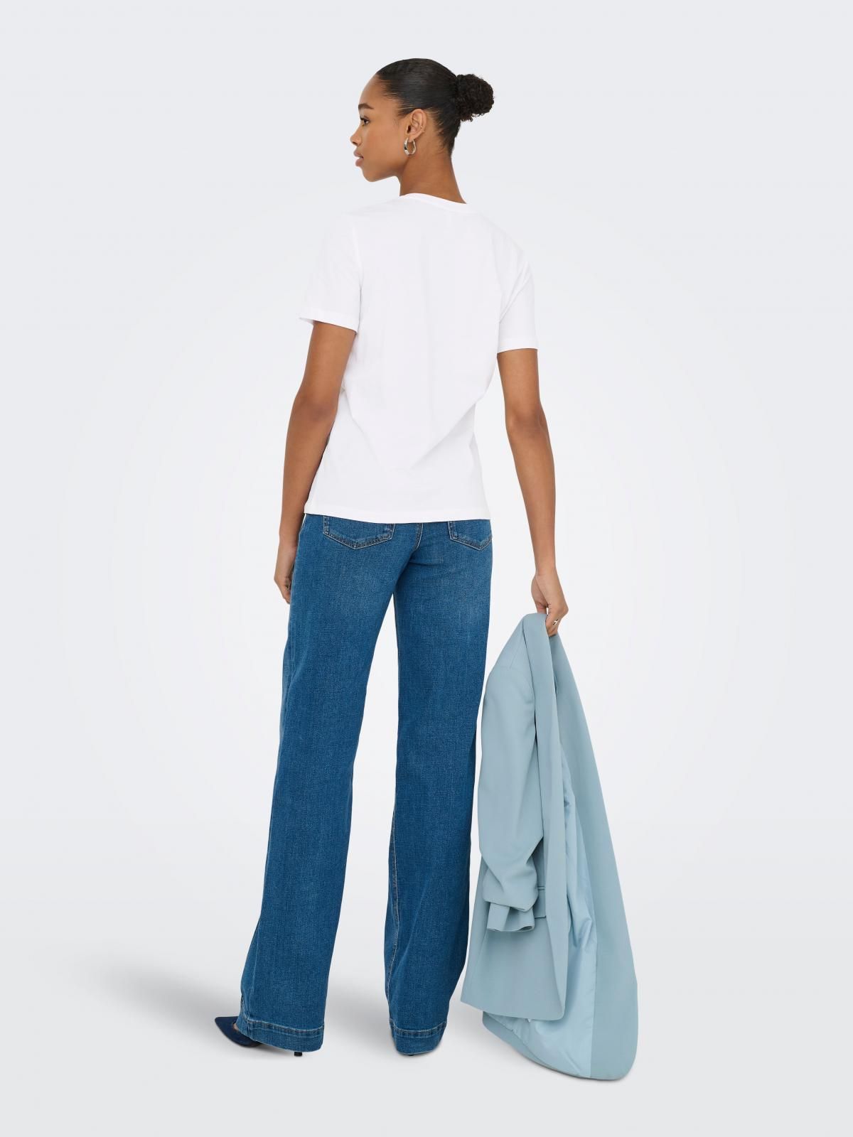 온리 그래픽 코튼 반팔 티셔츠 15329752_5_1214222 WHITE / BRIGHT WHITE - 상세 이미지 2