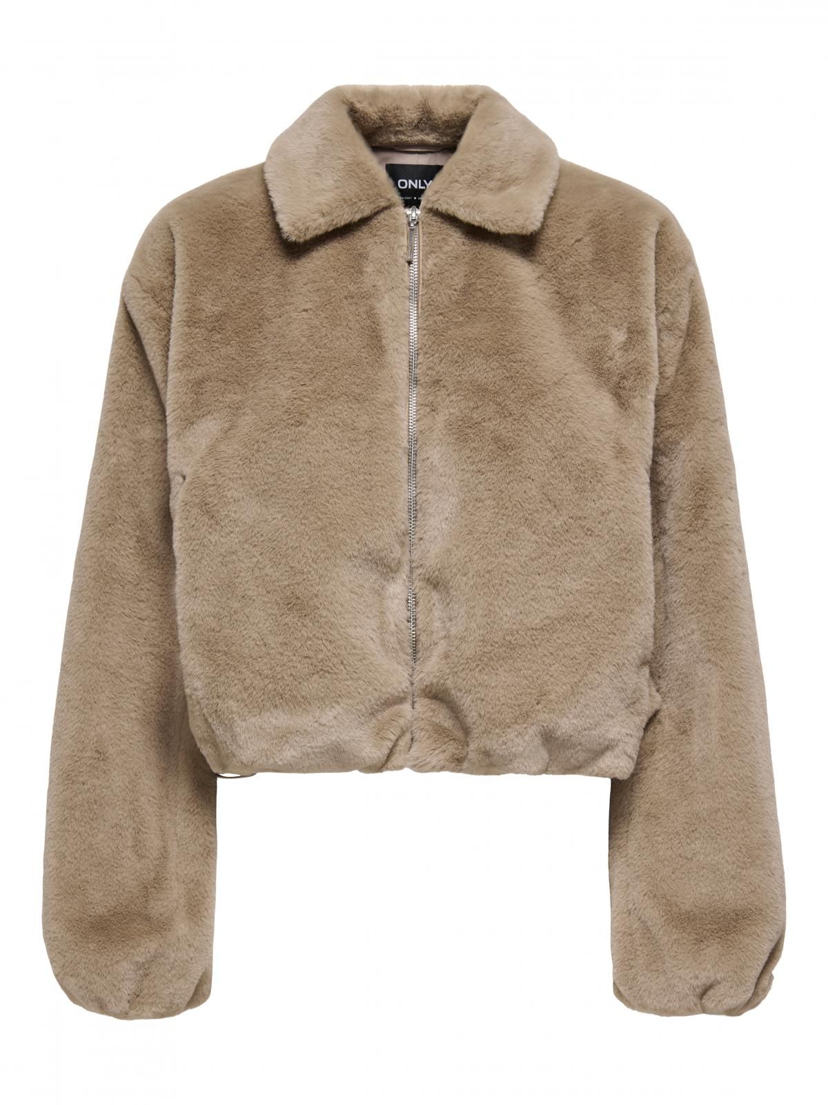 온리 에코퍼 루즈핏 숏 코트 15348987_111 BROWN / SILVER MINK - 상세 이미지 3
