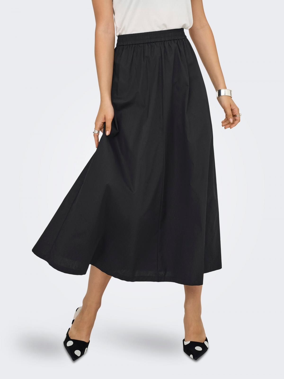 온리 베이직 롱스커트 밴딩 15370417_2161 BLACK / BLACK - 상품 이미지