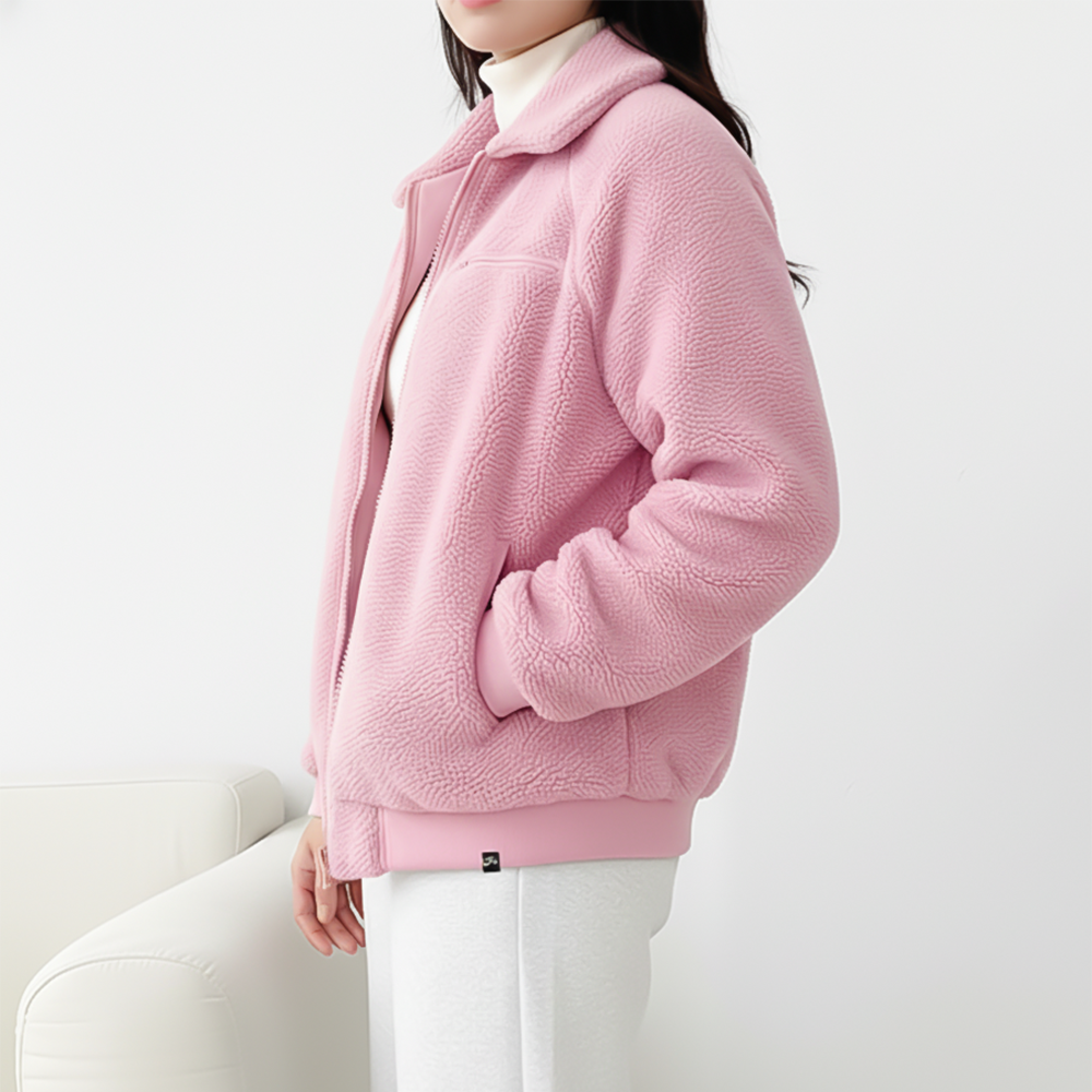 나이키 여성 오버핏 후리스 뽀글이 점퍼 양털 집업 자켓 CK5286핑크, L - 상세 이미지 4