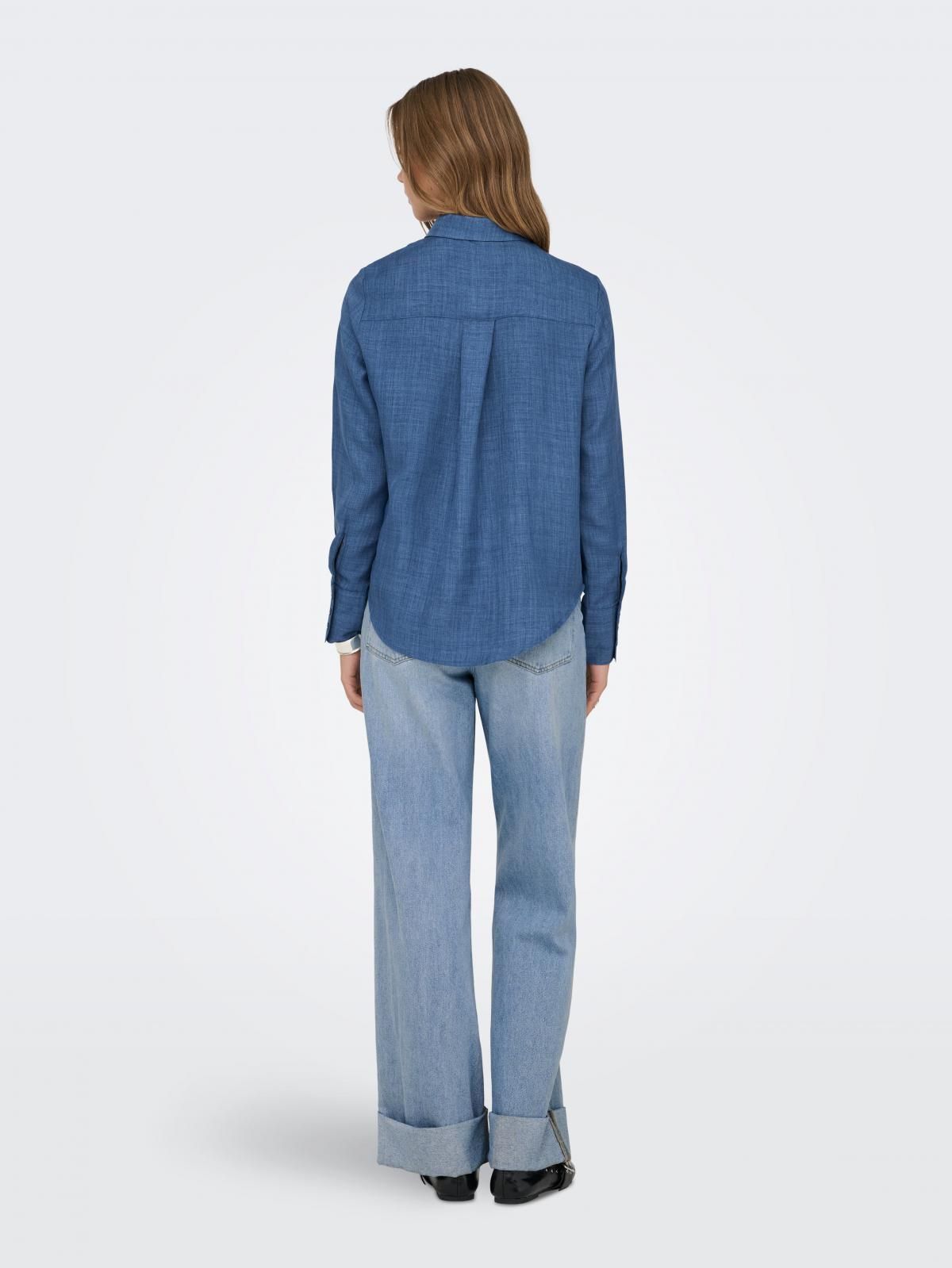 온리 테크니컬 데님 긴팔 셔츠 15369949_2115_1259812 BLUE / MEDIUM BLUE DENIM - 상세 이미지 2