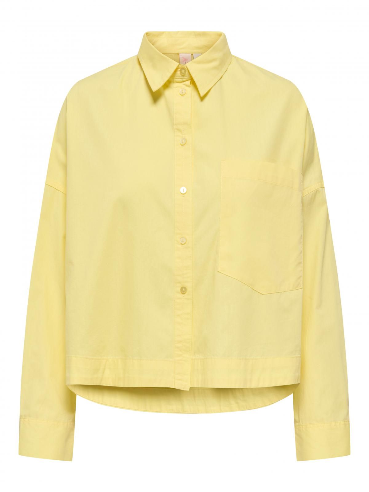 온리 옐로우 크롭 레귤러핏 코튼 셔츠 15328755_1934 YELLOW / LEMON MERINGUE - 상세 이미지 4