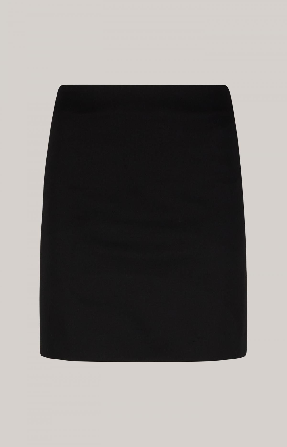 윱 미니멀 개버딘 미니 스커트 블랙 30045109-10018977-001 SCHWARZ - 메인 이미지