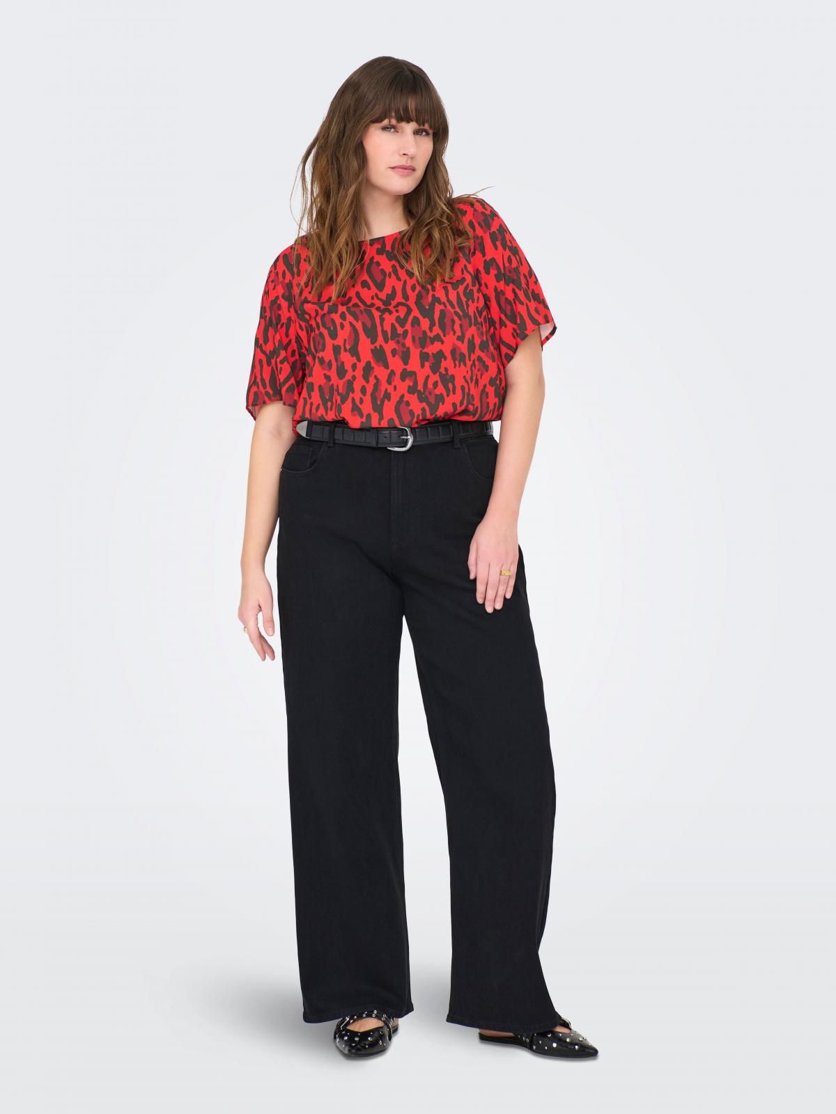 온리 애니멀 패턴 레드 반팔 티셔츠 15349438_753_1191648 RED / POPPY RED - 상세 이미지 5