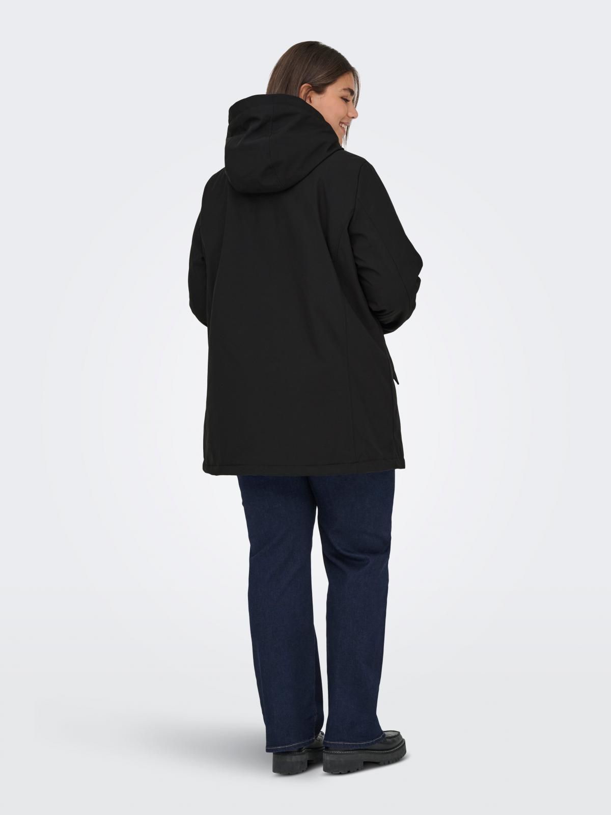 온리 테크니컬 방수 후드 롱 파카 15366086_2161 BLACK / BLACK - 상세 이미지 2