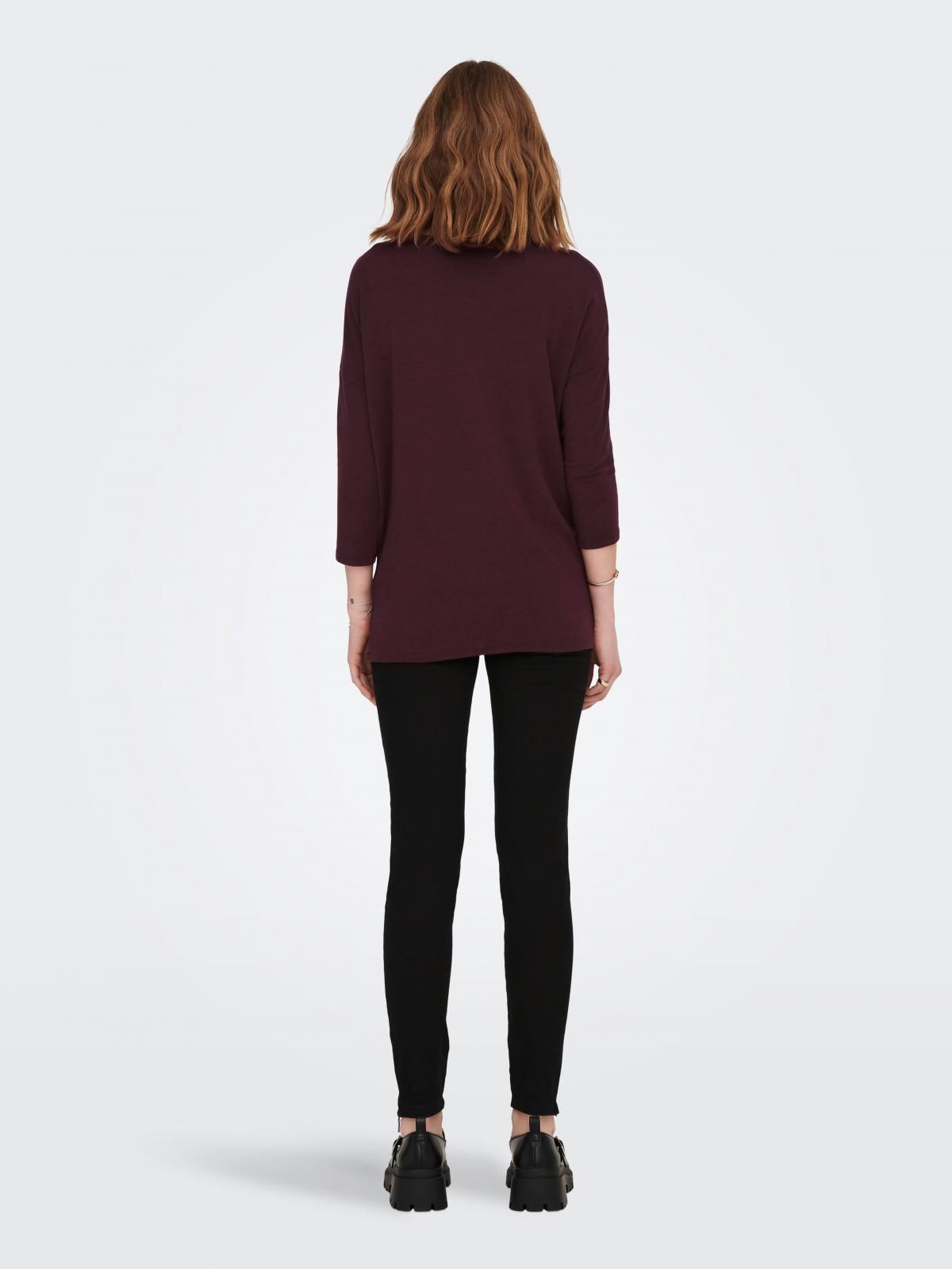 온리 베이직 루즈핏 7부소매 탑 15157920_421 RED / MADDER BROWN - 상세 이미지 3