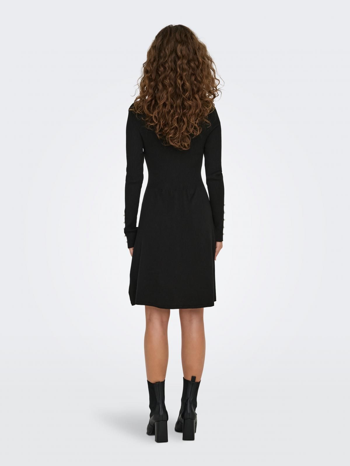 온리 진주장식 라운드넥 니트 미니 원피스 15349500_2161_1193898 BLACK / BLACK - 상세 이미지 3