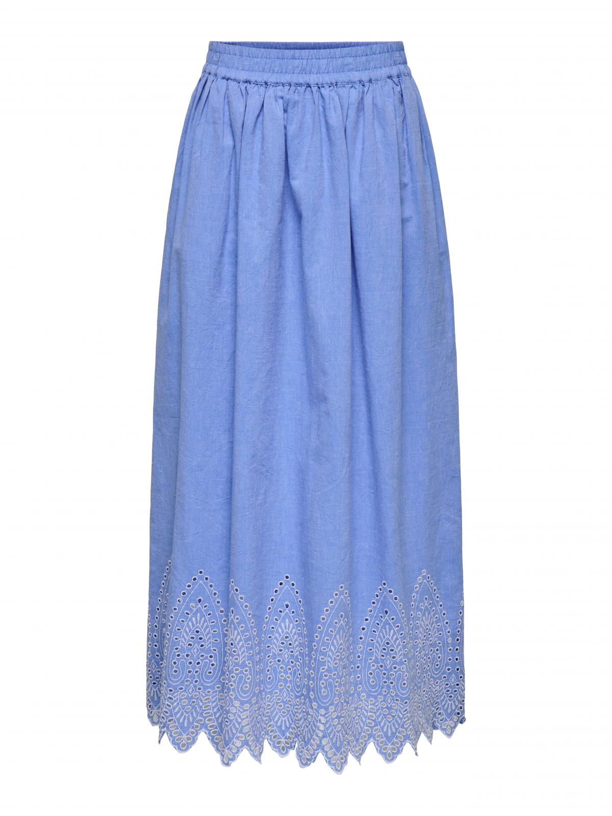 온리 펀칭 자수 플루이드 롱 스커트 15343177_1233_1167734 BLUE / BLUE BONNET - 상세 이미지 3