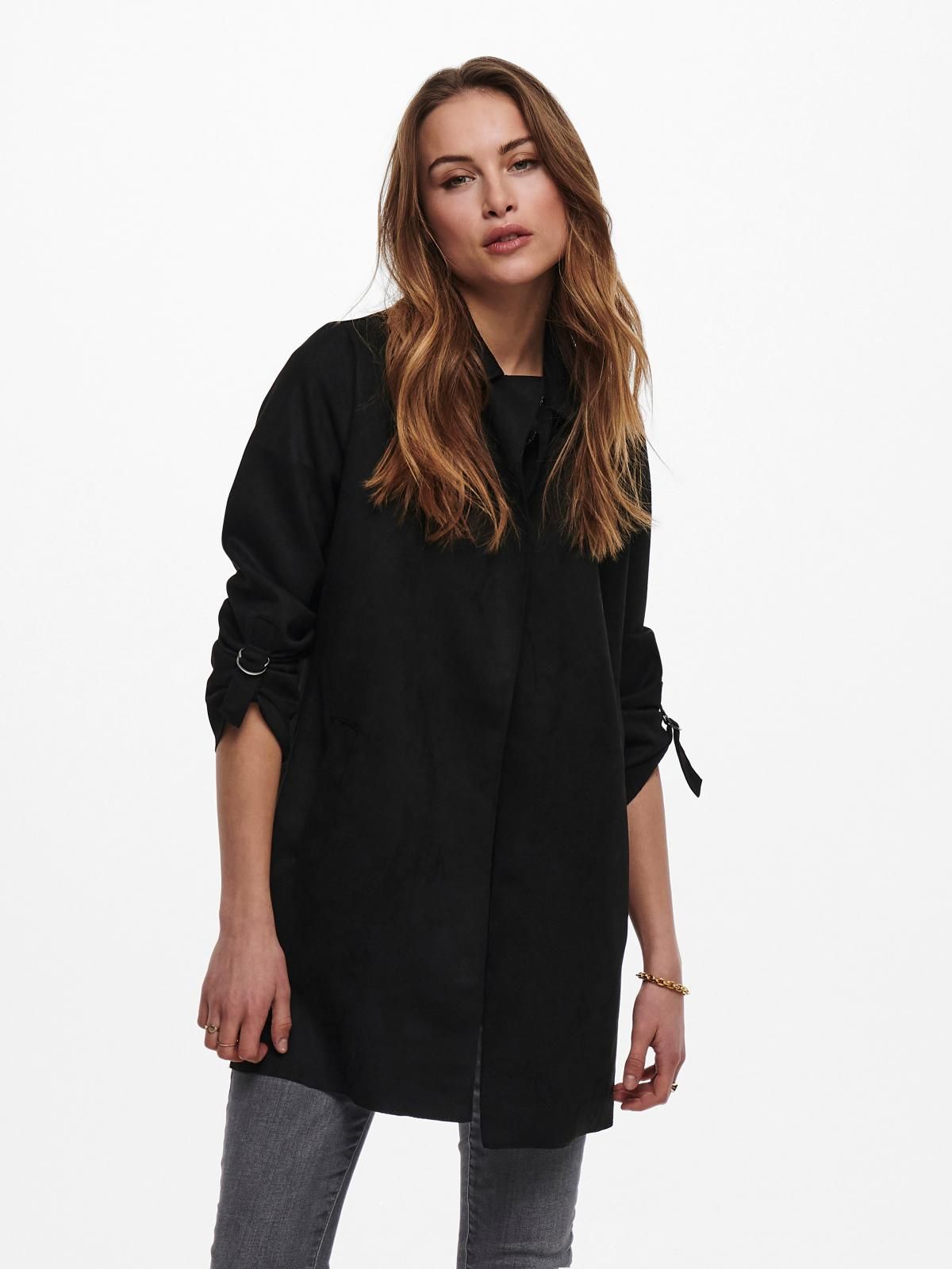 온리 테크니컬 롤업 롱 코트 15179864_2161 BLACK / BLACK - 상품 이미지