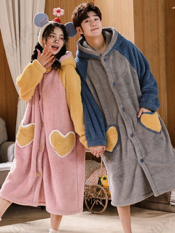 남자원피스 남성 잠옷 빅사이즈 홈웨어 파자마 극세사 - 상세 이미지 3