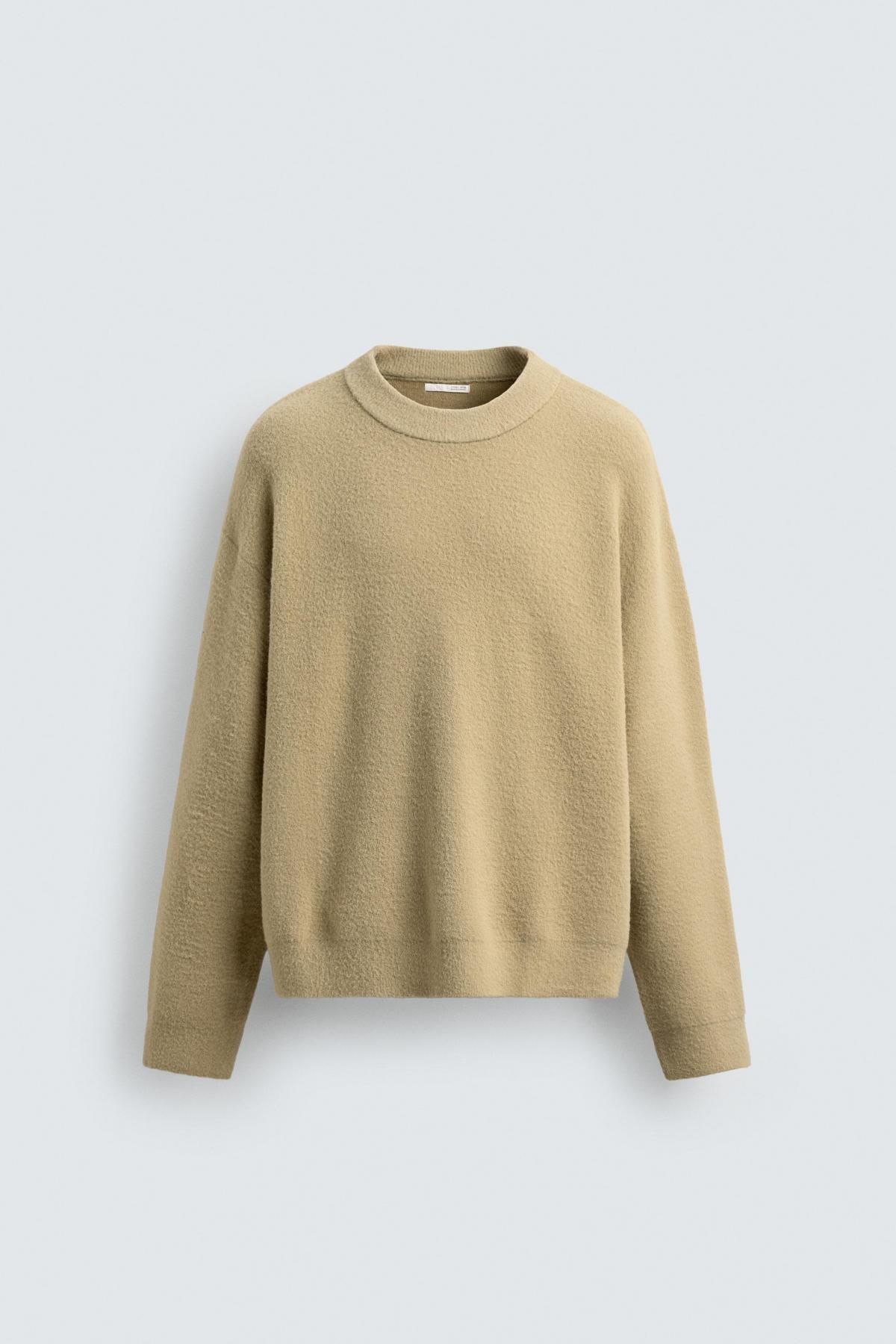 자라 릴렉스핏 텍스처 니트 스웨터 베이지 5536/330 LIGHT GREEN - 상품 이미지