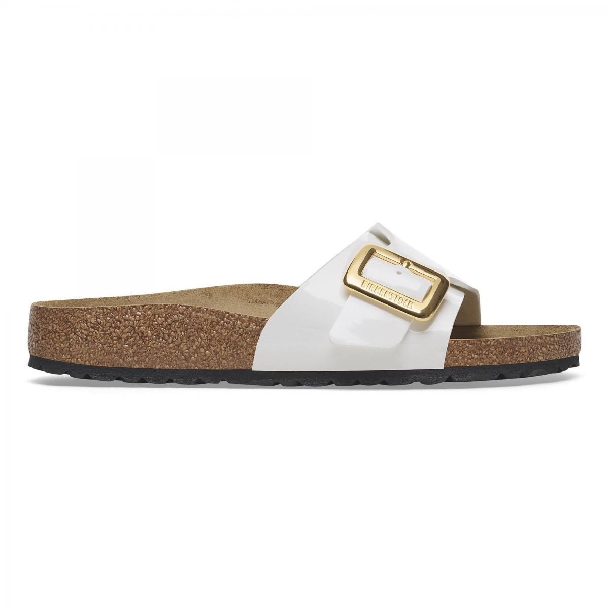 버켄스탁 글로시 버클 쿠션 BirkoFlor 스트랩샌들 1029460/1029437 PATENT WHITE - 상품 이미지