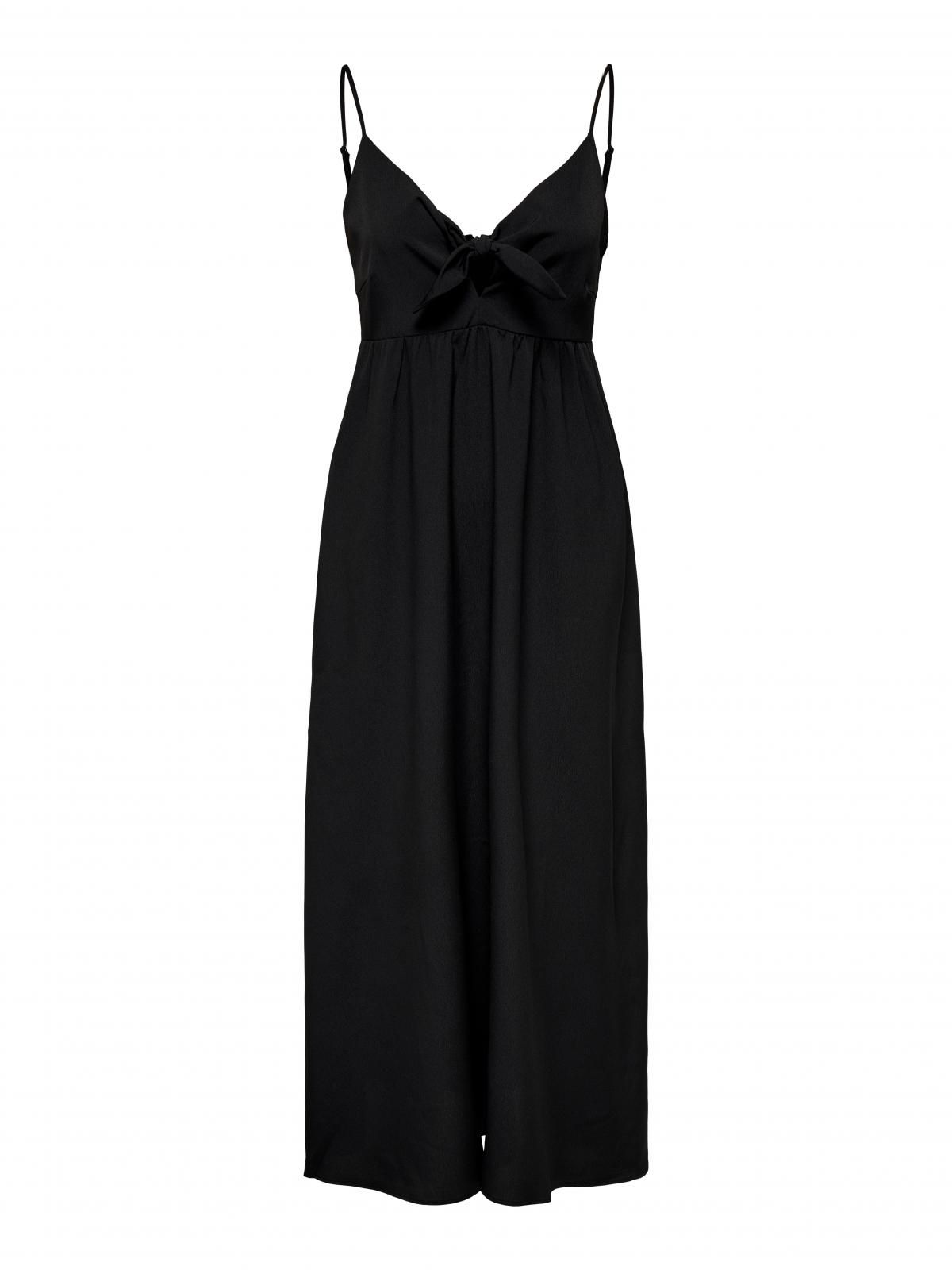 온리 트렌디 브이넥 슬리브리스 롱 원피스 15352895_2161 BLACK / BLACK - 상세 이미지 3