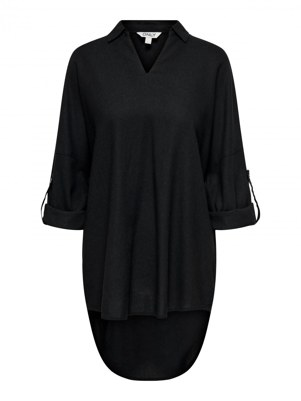 온리 베이직 블랙 리조트카라 7부 튜닉 탑 15338898_2161 BLACK / BLACK - 상세 이미지 3