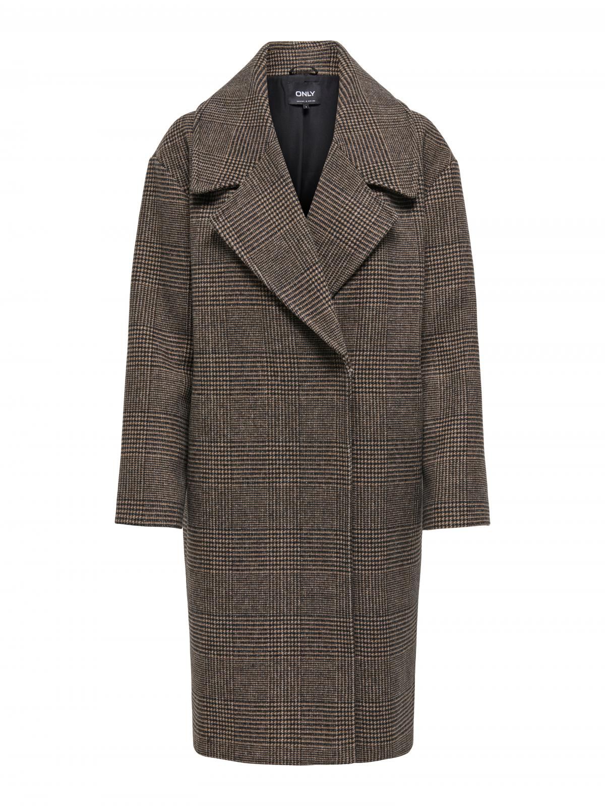 온리 클래식 체크 롱 코트 하이넥 벨트 15349086_280_1189379 BROWN / SEAL BROWN - 상세 이미지 3
