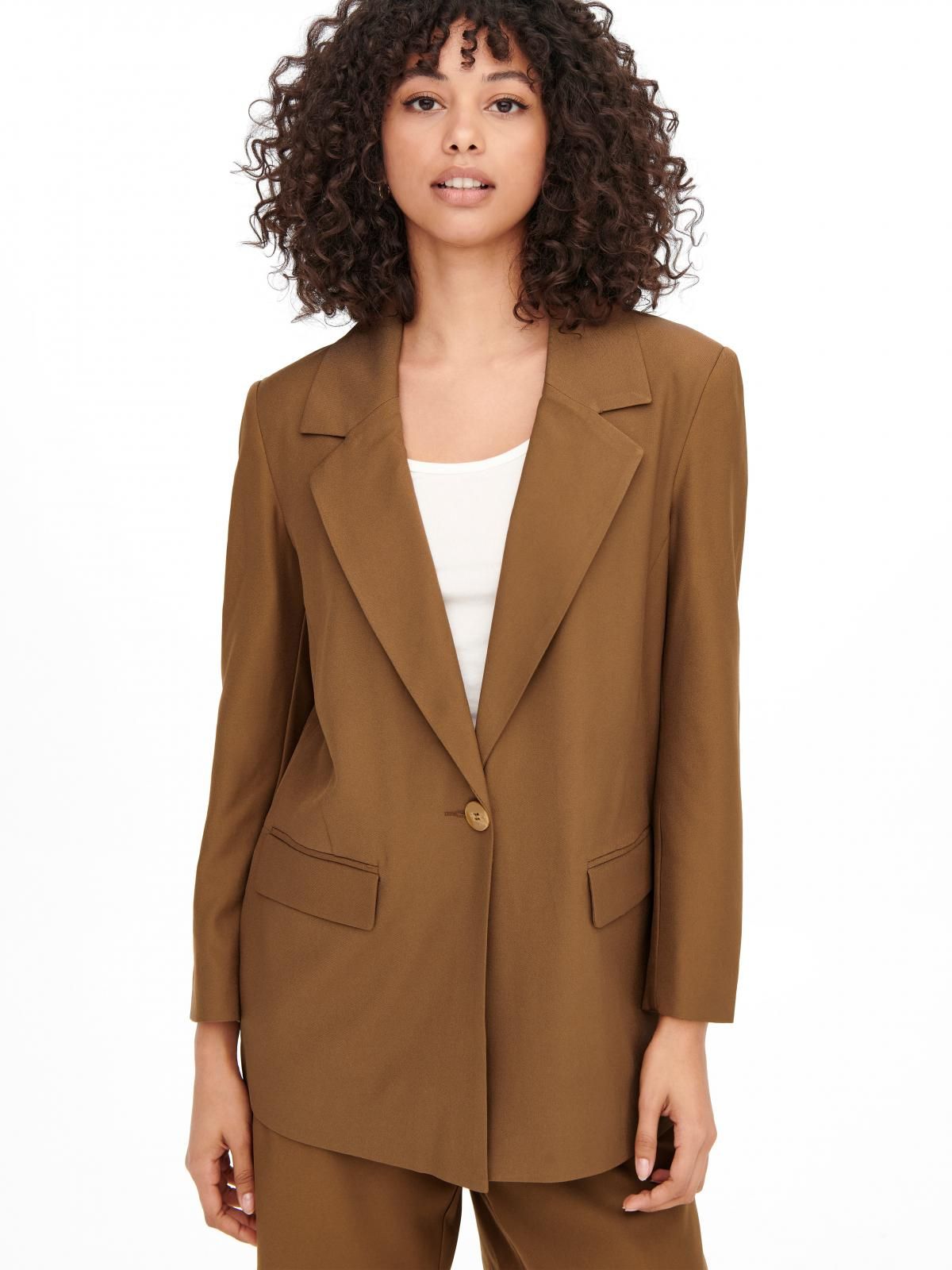 온리 테일러드 오버핏 브라운 블레이저 15257363_254 BROWN / TOFFEE - 메인 이미지