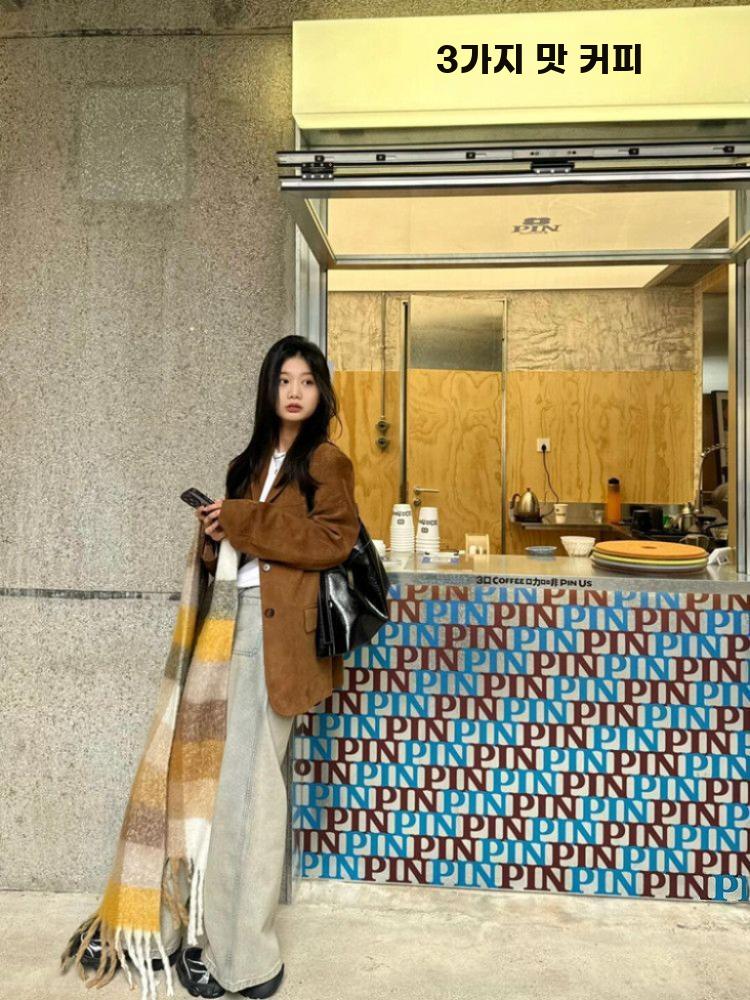 여성 자켓 가을 스웨이드 고퀄리티 블레이저 정장자켓 갈색 S 40 - 52.5kg - 상세 이미지 5