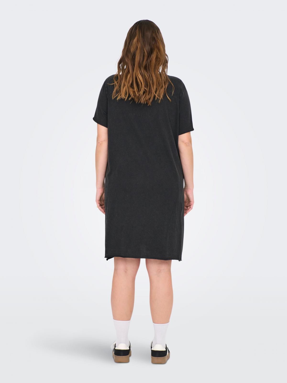 온리 빅사이즈 캐주얼 그래픽 반팔 미디 원피스 15323526_2161_1189850 BLACK / BLACK - 상세 이미지 2