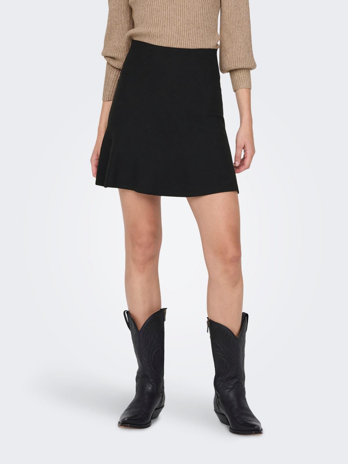 온리 베이직 미니멀 밴딩 미니 스커트 15255211_2161 BLACK / BLACK - 상품 이미지