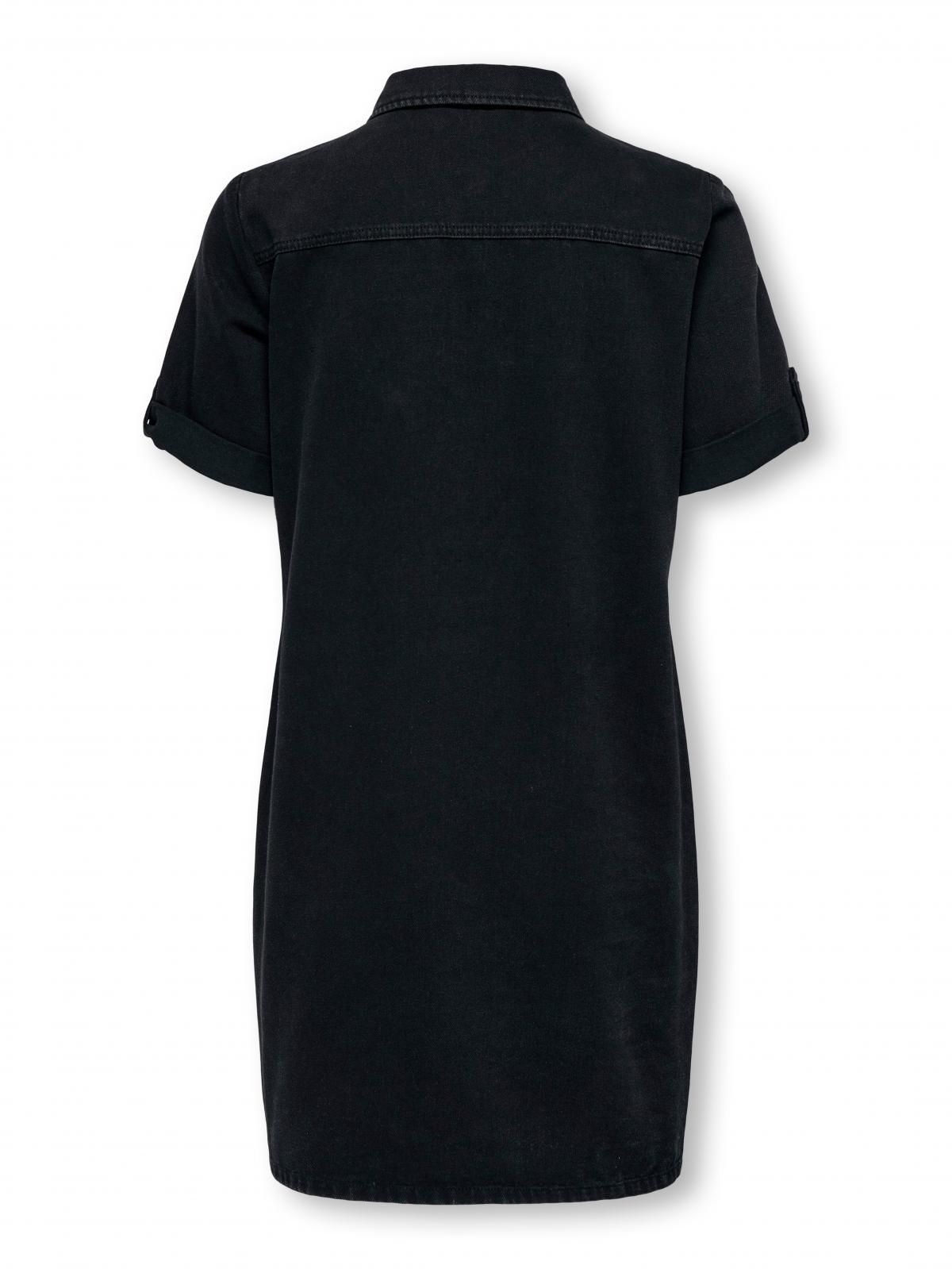 온리 트렌디 데님 미니 셔츠 원피스 15353176_8183 BLACK / WASHED BLACK - 상세 이미지 4