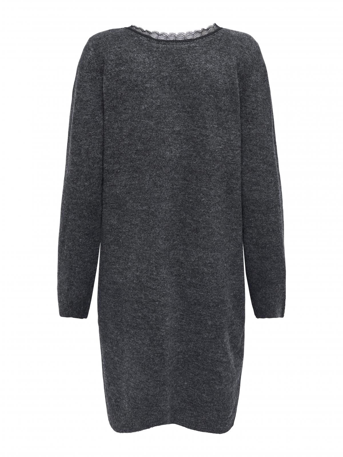 온리 테크니컬 니트 브이넥 미디 원피스 15358612_2383_1224806 GREY / DARK GREY MELANGE - 상세 이미지 4