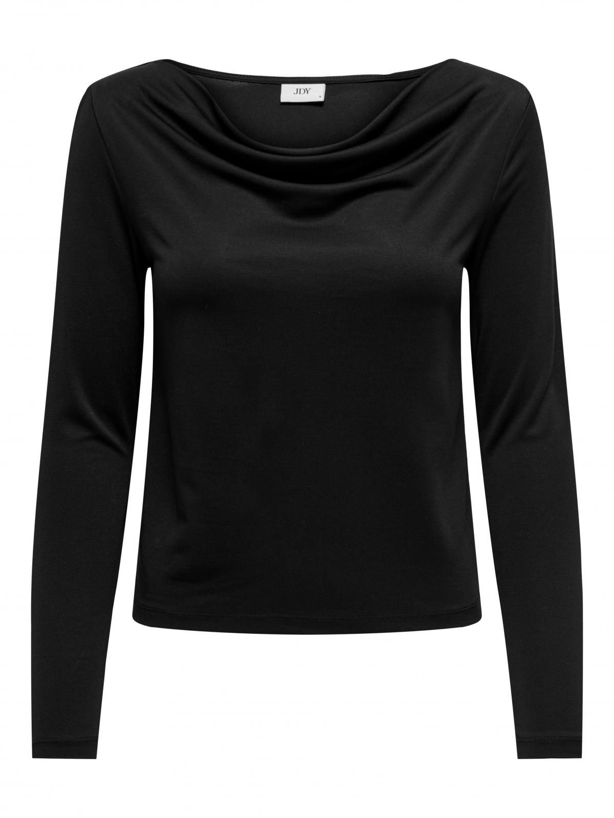 제이디와이 소프트 저지 드레이프 긴팔 탑 15326748_2161 BLACK / BLACK - 상세 이미지 3