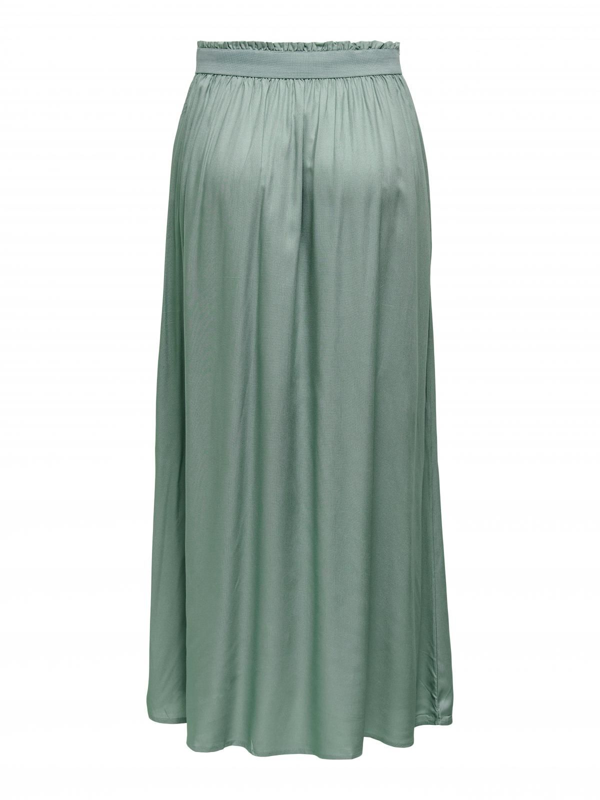 온리 플리츠 롱 스커트 엘라스틱 웨이스트 15164606_1467 GREY / CHINOIS GREEN - 상세 이미지 4
