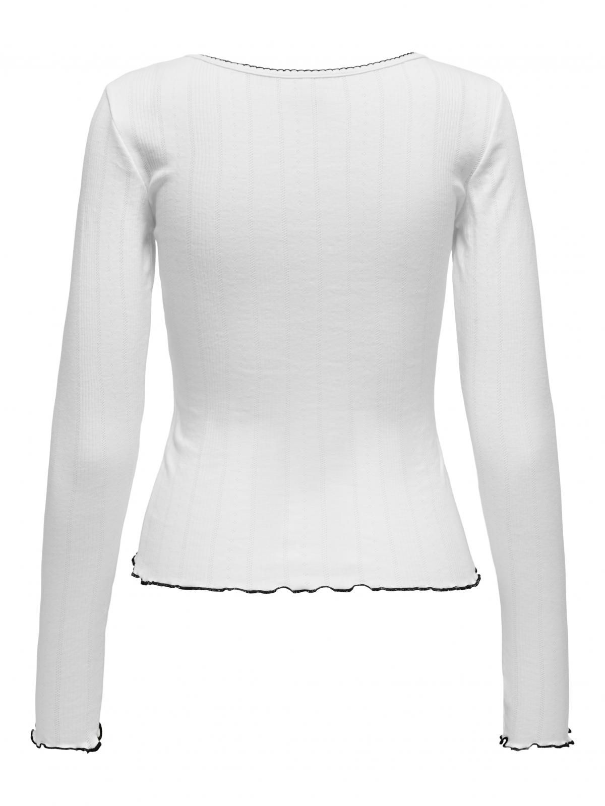 온리 리본 라운드넥 긴팔 티셔츠 15343250_2206 WHITE / WHITE - 상세 이미지 5