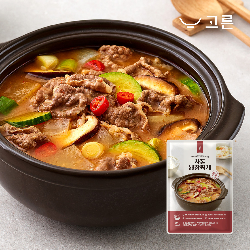 고른 차돌 된장찌개 600g , 2팩 - 상품 이미지