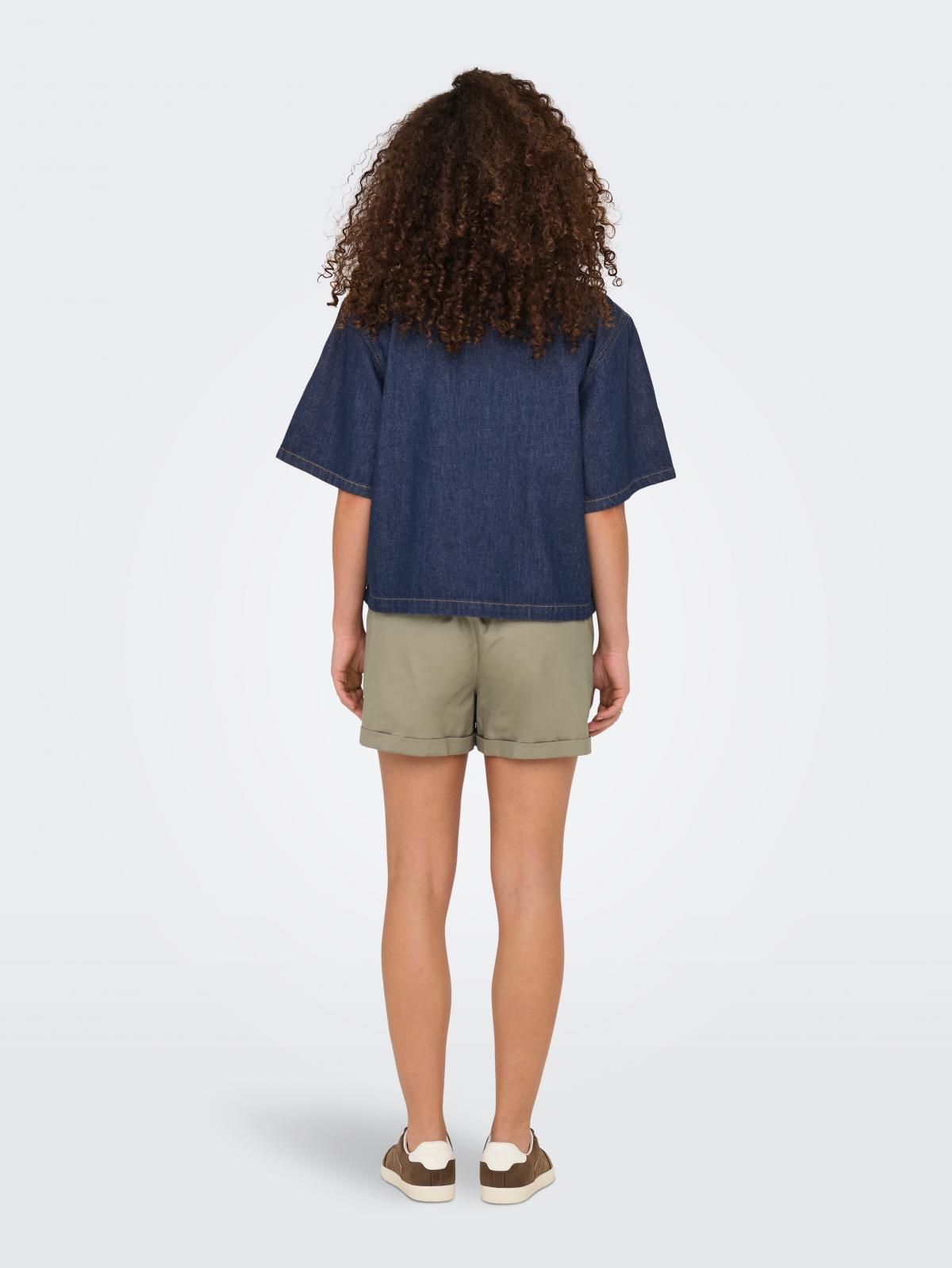 온리 데님 루즈핏 반팔 셔츠 15344418_2114_1182375 BLUE / DARK BLUE DENIM - 상세 이미지 2