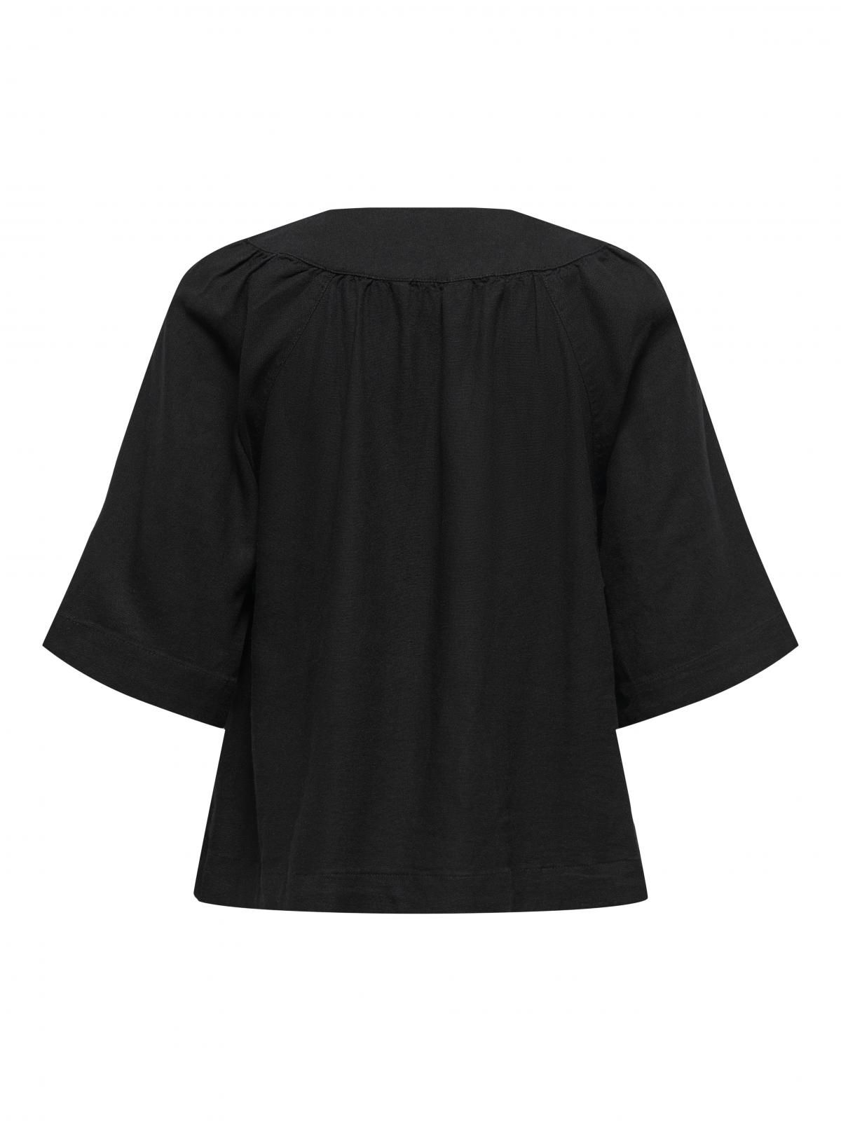 온리 루즈핏 브이넥 반팔 티셔츠 15338746_2161 BLACK / BLACK - 상세 이미지 4