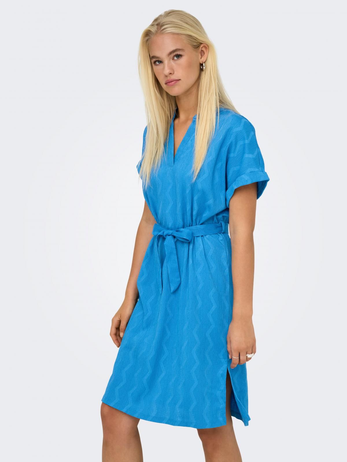 온리 블루 미니 브이넥 벨트 원피스 15333482_1398 BLUE / DIRECTOIRE BLUE - 상품 이미지