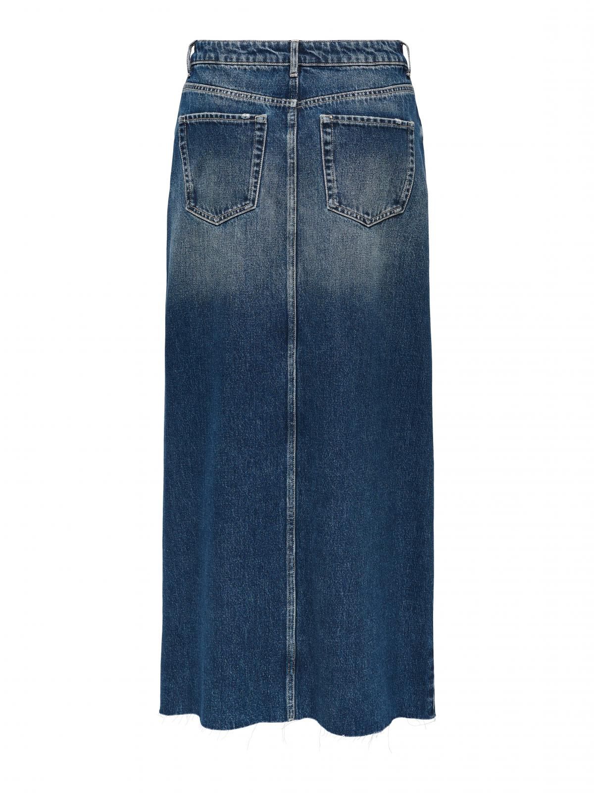온리 데님 하이웨이스트 롱 스커트 15332996_2114 BLUE / DARK BLUE DENIM - 상세 이미지 4