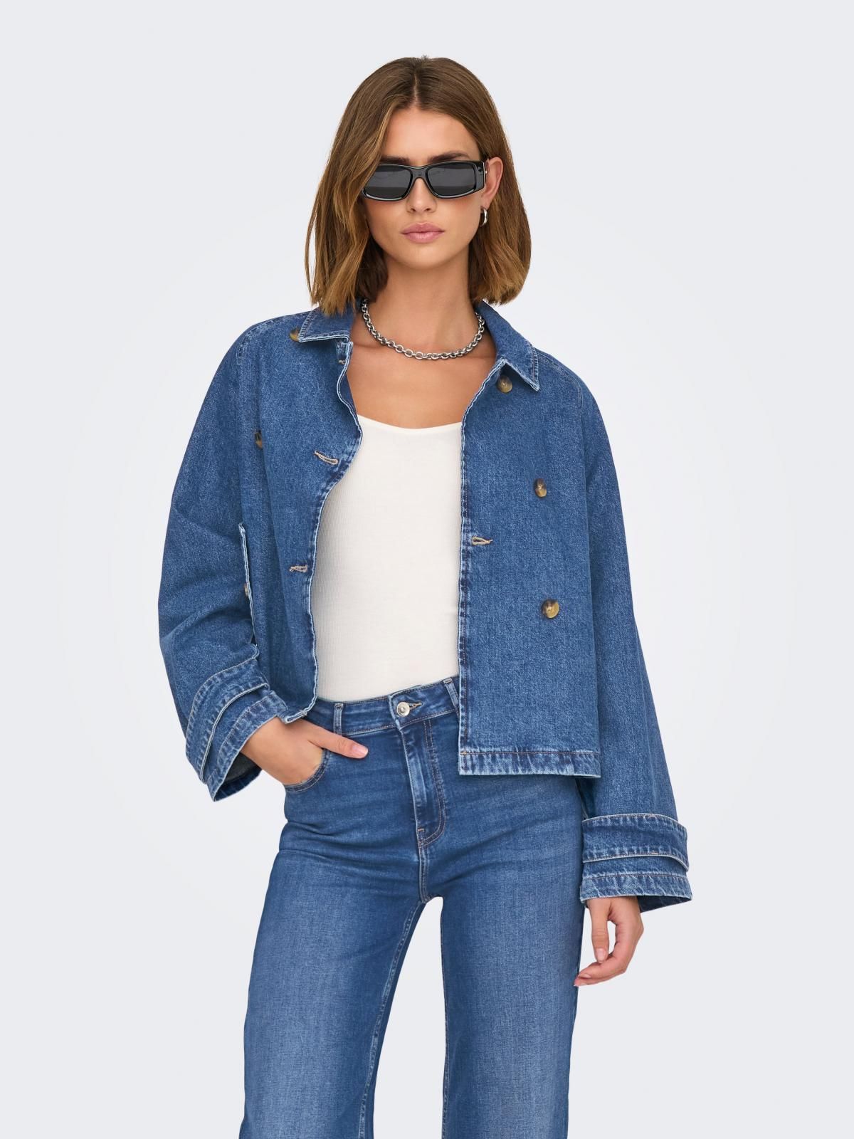 온리 트렌디 숏 데님 재킷 15347089_2115 BLUE / MEDIUM BLUE DENIM - 상품 이미지