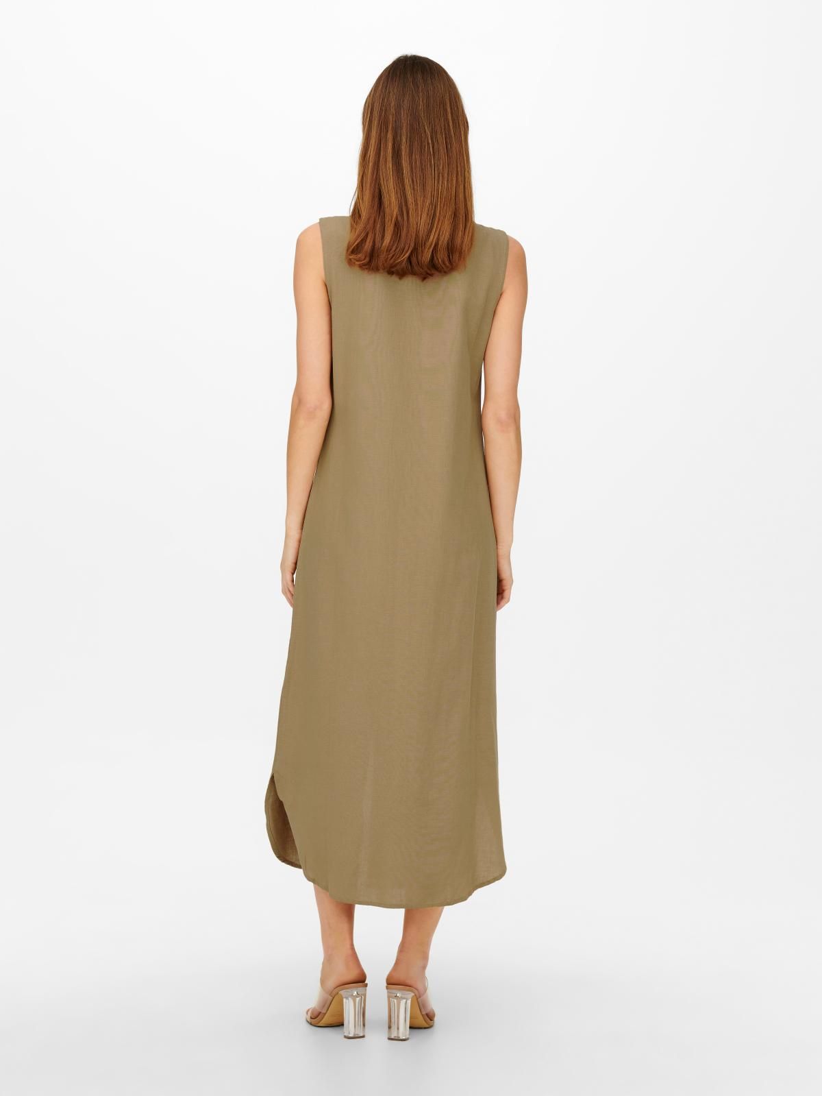 온리 베이직 슬리브리스 롱 셔츠 원피스 15269921_240 BROWN / TANNIN - 상세 이미지 2