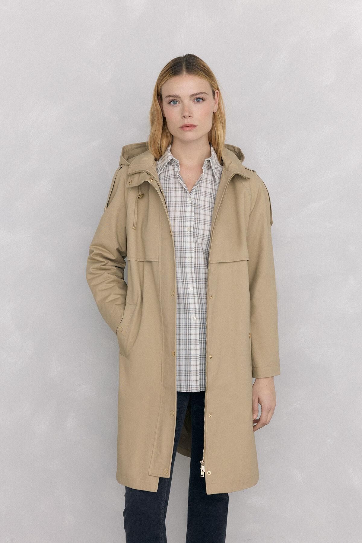 페드로 델 이에로 베이지 후드 롱 패딩 파카 8572341 BEIGE - 상품 이미지