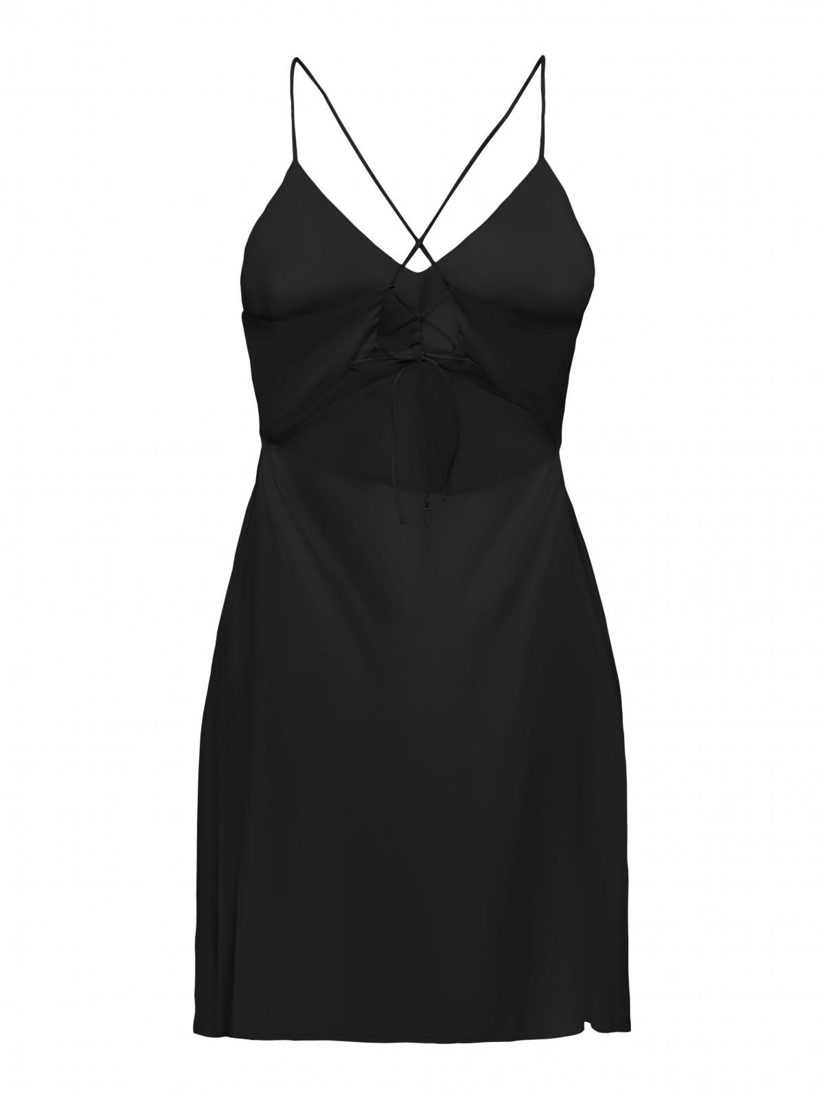 온리 스트랩 미니 원피스 블랙 오픈백 브이넥 15344940_2161 BLACK / BLACK - 상세 이미지 4