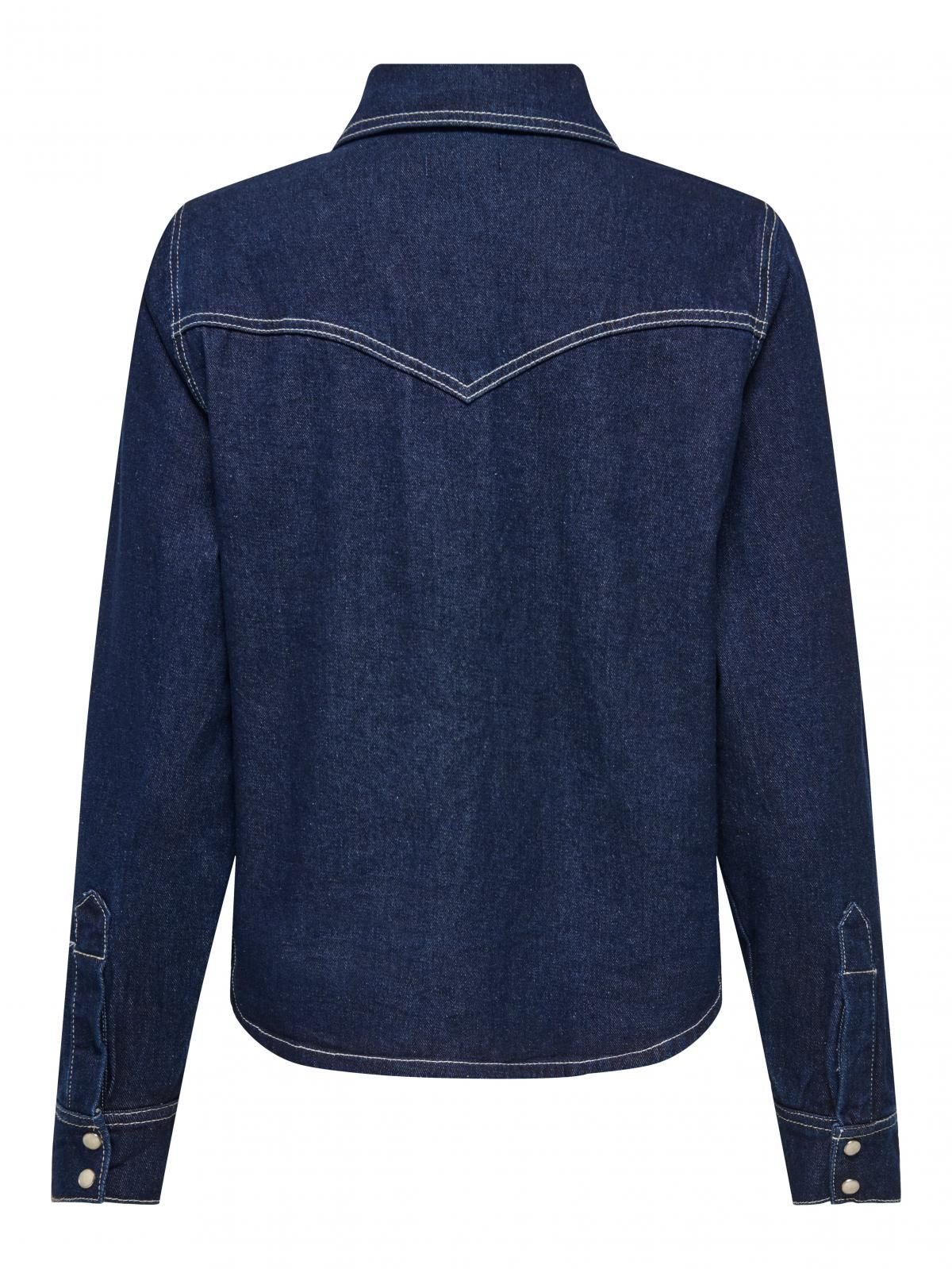제이디와이 스티치 테크니컬 데님 셔츠 15347522_2114 BLUE / DARK BLUE DENIM - 상세 이미지 4
