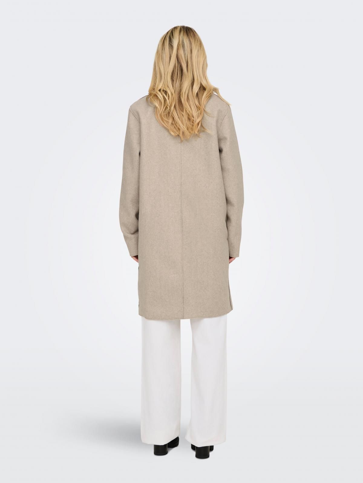 온리 베이직 미니멀 롱 테일러드 코트 15213300_1959_880395 WHITE / HUMUS - 상세 이미지 3