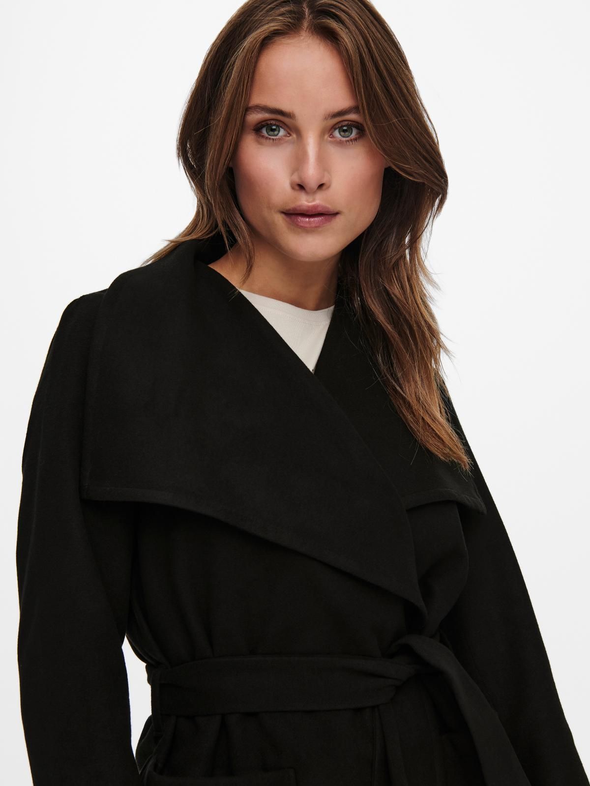 온리 베이직 블랙 벨트 트렌치코트 15233406_2161 BLACK / BLACK 이미지 7