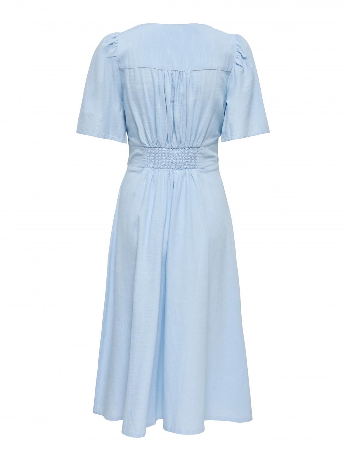 제이디와이 데일리 브이넥 플레어 미디 원피스 15367092_1966 BLUE / CHAMBRAY BLUE - 상세 이미지 4