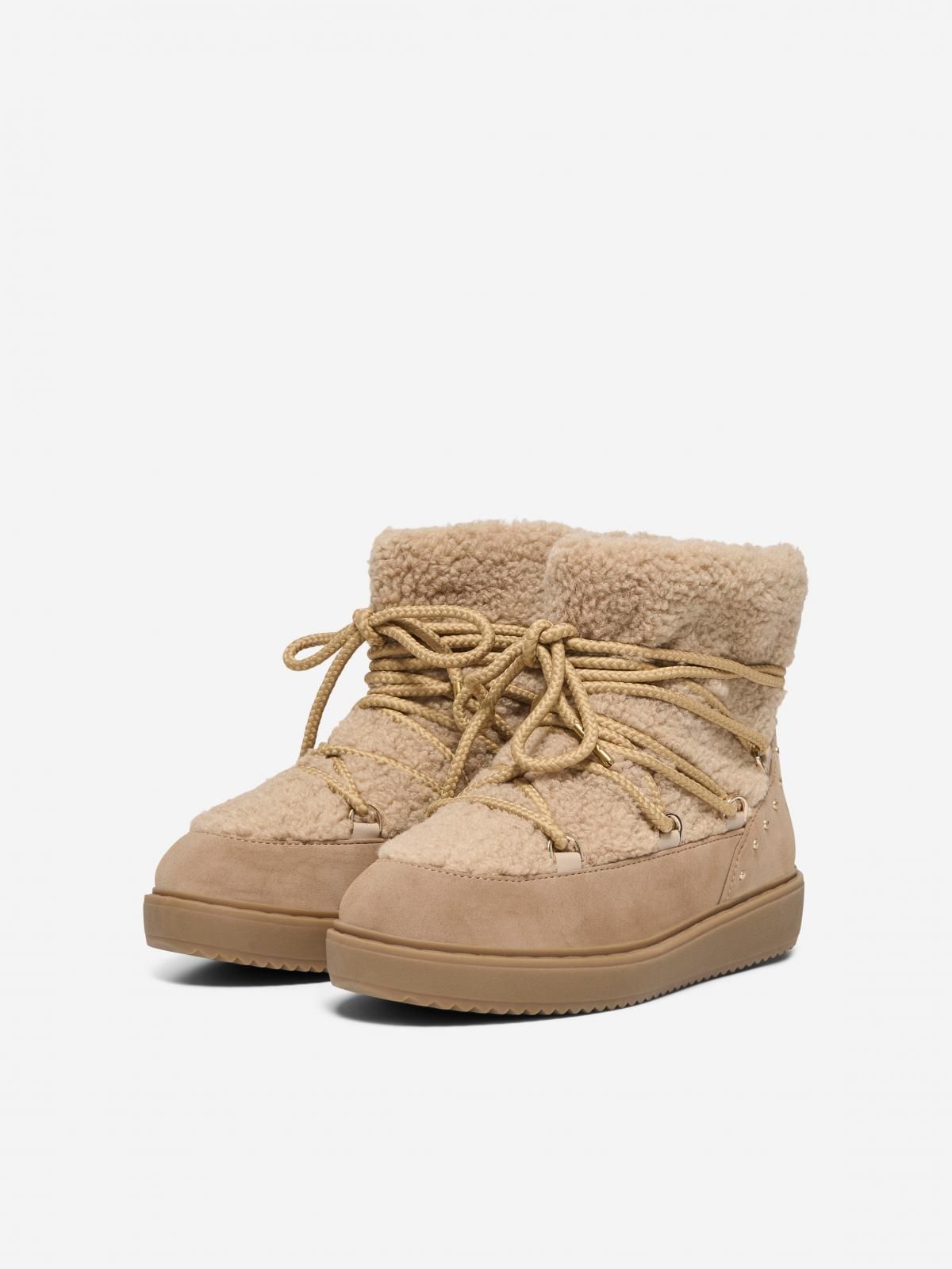 온리 퍼디테일 레이스업 앵클부츠 15356260_221 WHITE / BEIGE - 상세 이미지 5