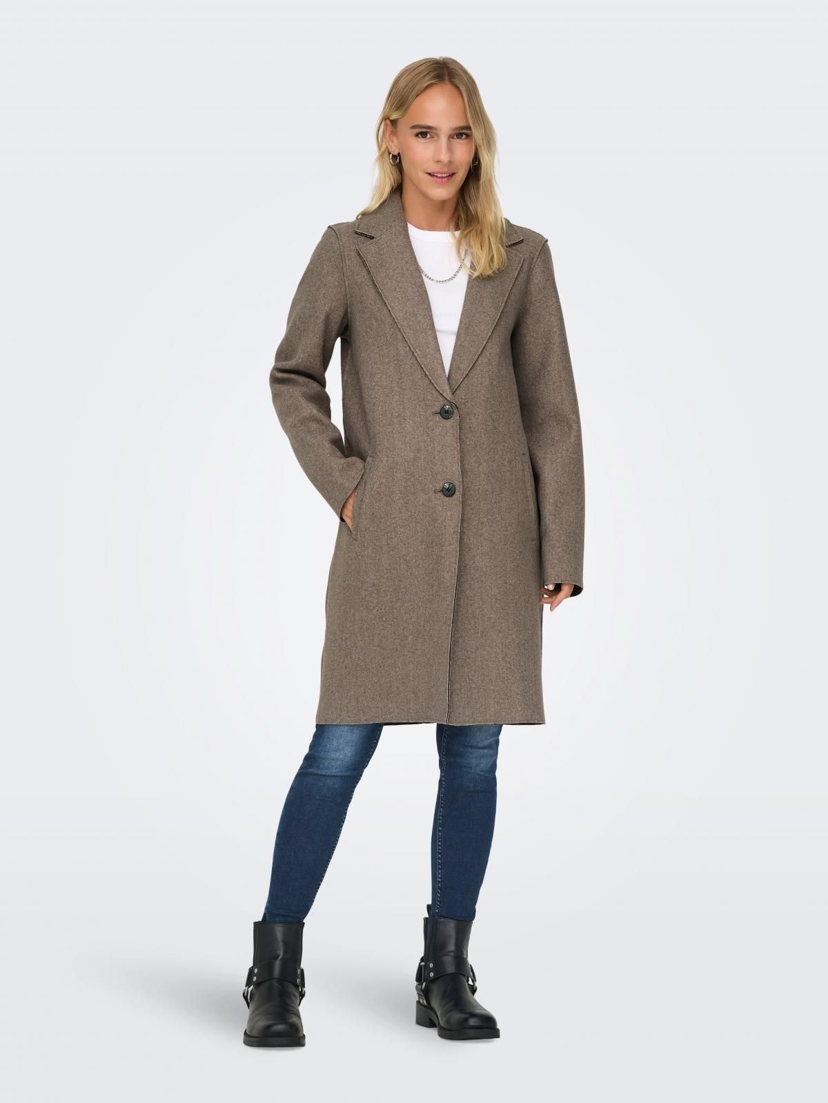 온리 베이직 롱 테일러드 코트 15213300_2010_880395 BROWN / CARIBOU - 상세 이미지 5