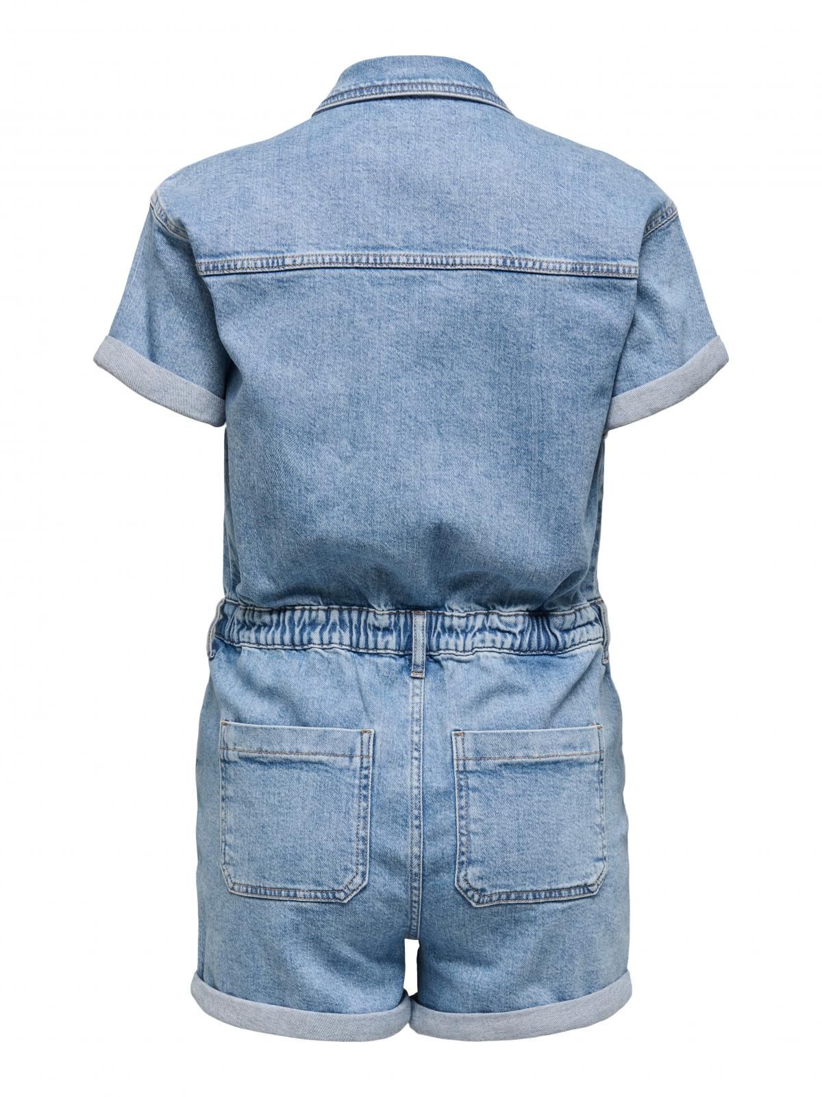 온리 트렌디 데님 반팔 점프수트 15344704_2116 BLUE / LIGHT BLUE DENIM - 상세 이미지 4