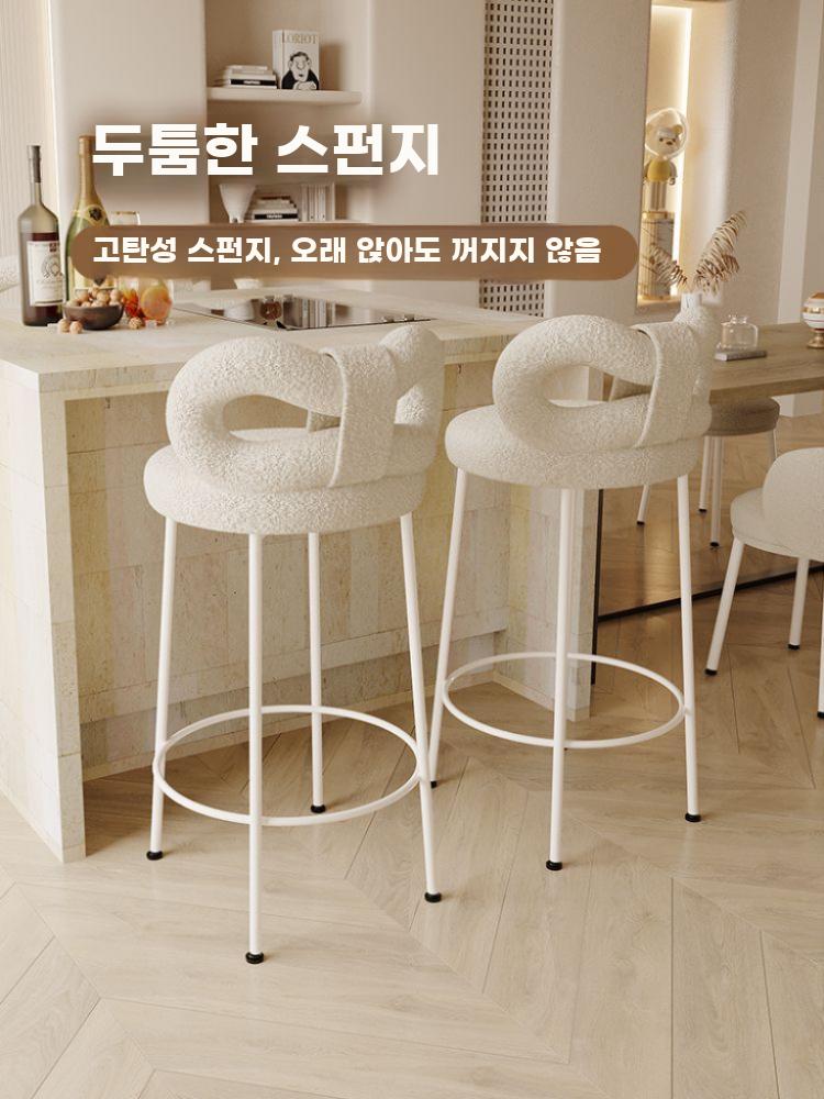 북유럽 바 스툴 높이 조절 아일랜드 키친 가정용 등받이 - 상세 이미지 2