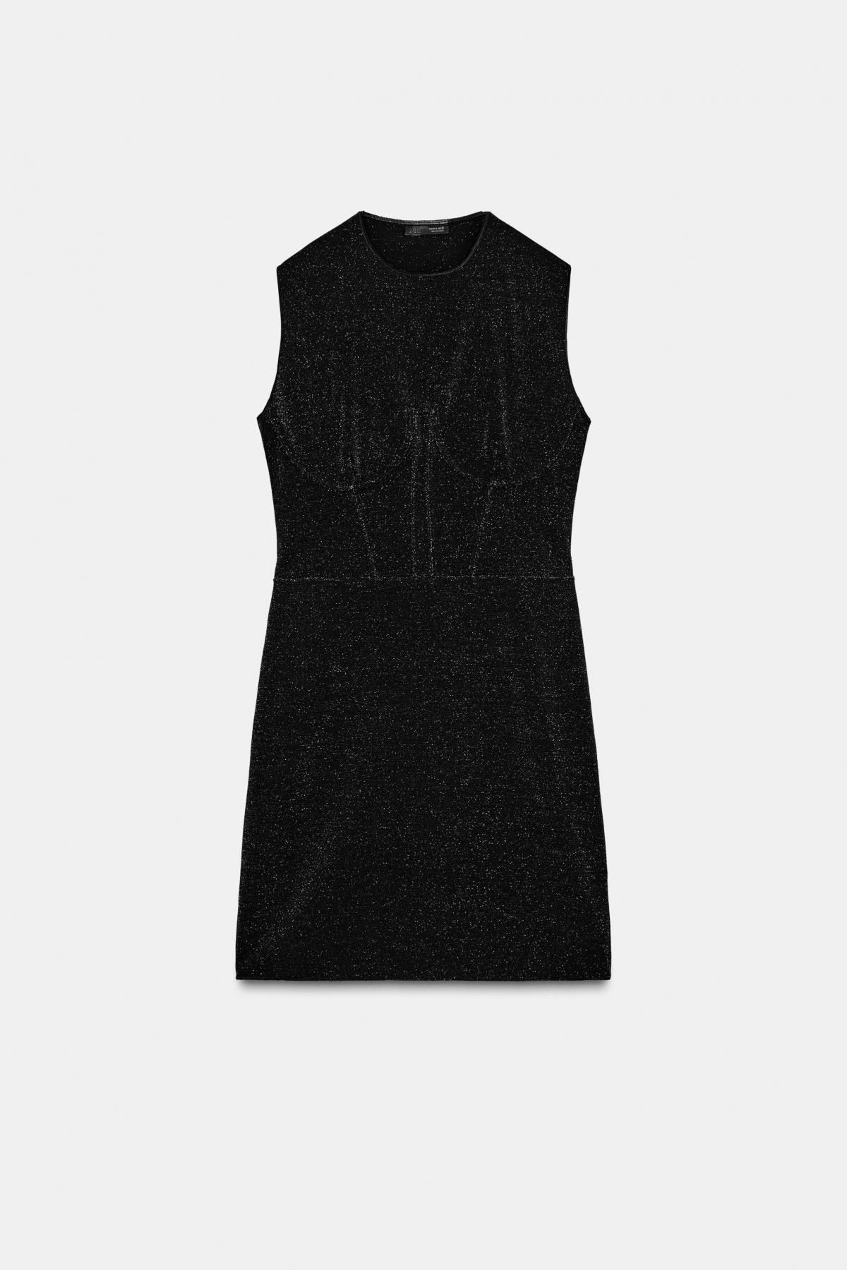 자라 메탈릭 글리터 스트레치 미니 원피스 5584/247 BLACK - 상품 이미지