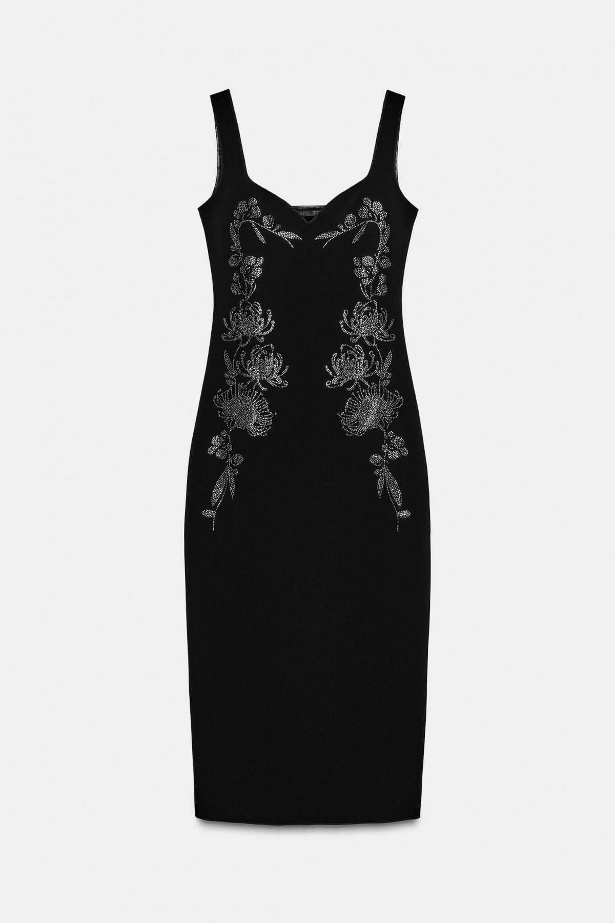 자라 글램 시퀸 스트레치 미디 원피스 5584/243 BLACK - 상품 이미지