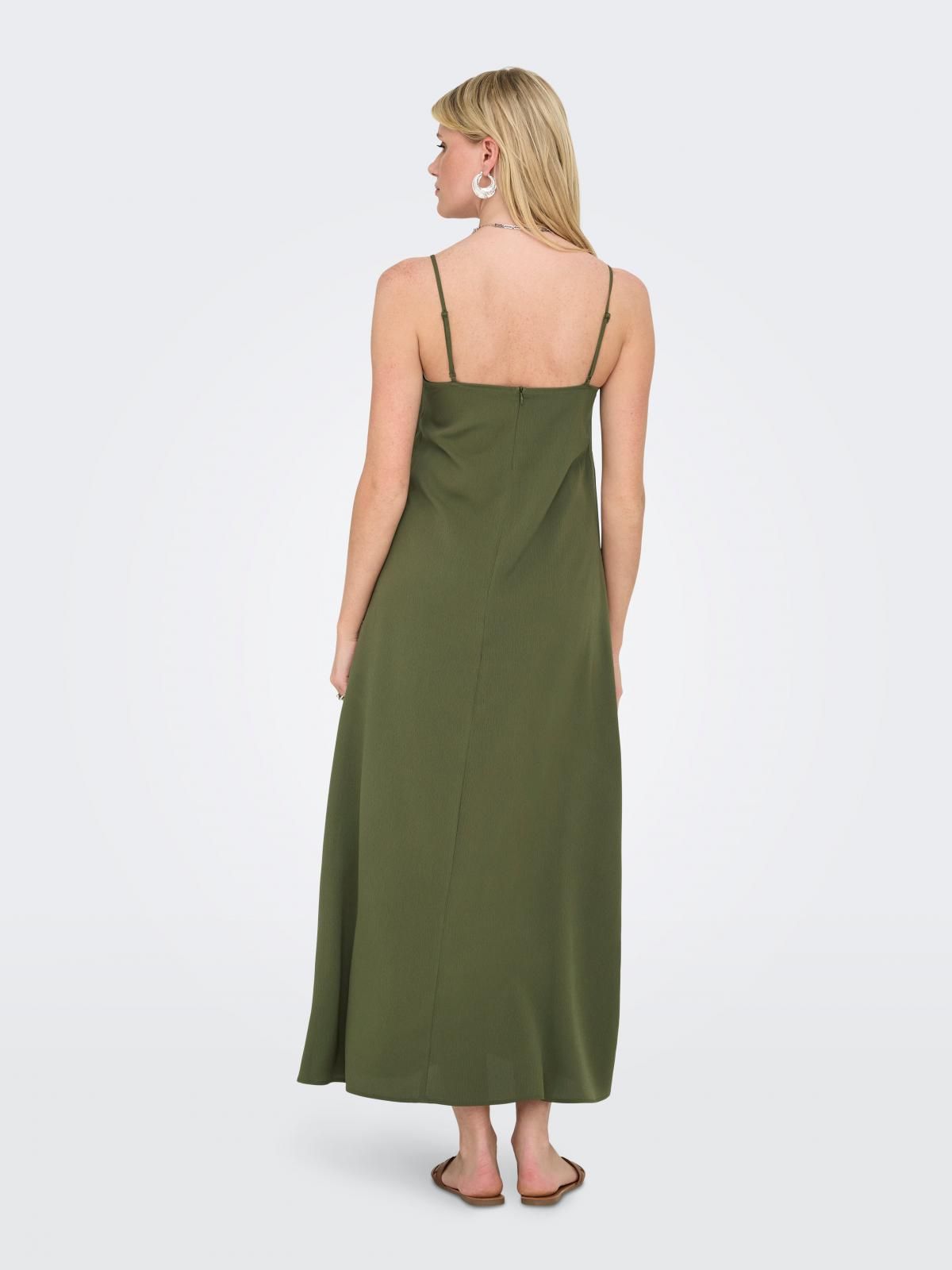온리 스트랩 브이넥 스트랩 롱 원피스 15352895_4263 GREEN / KALAMATA - 상세 이미지 2