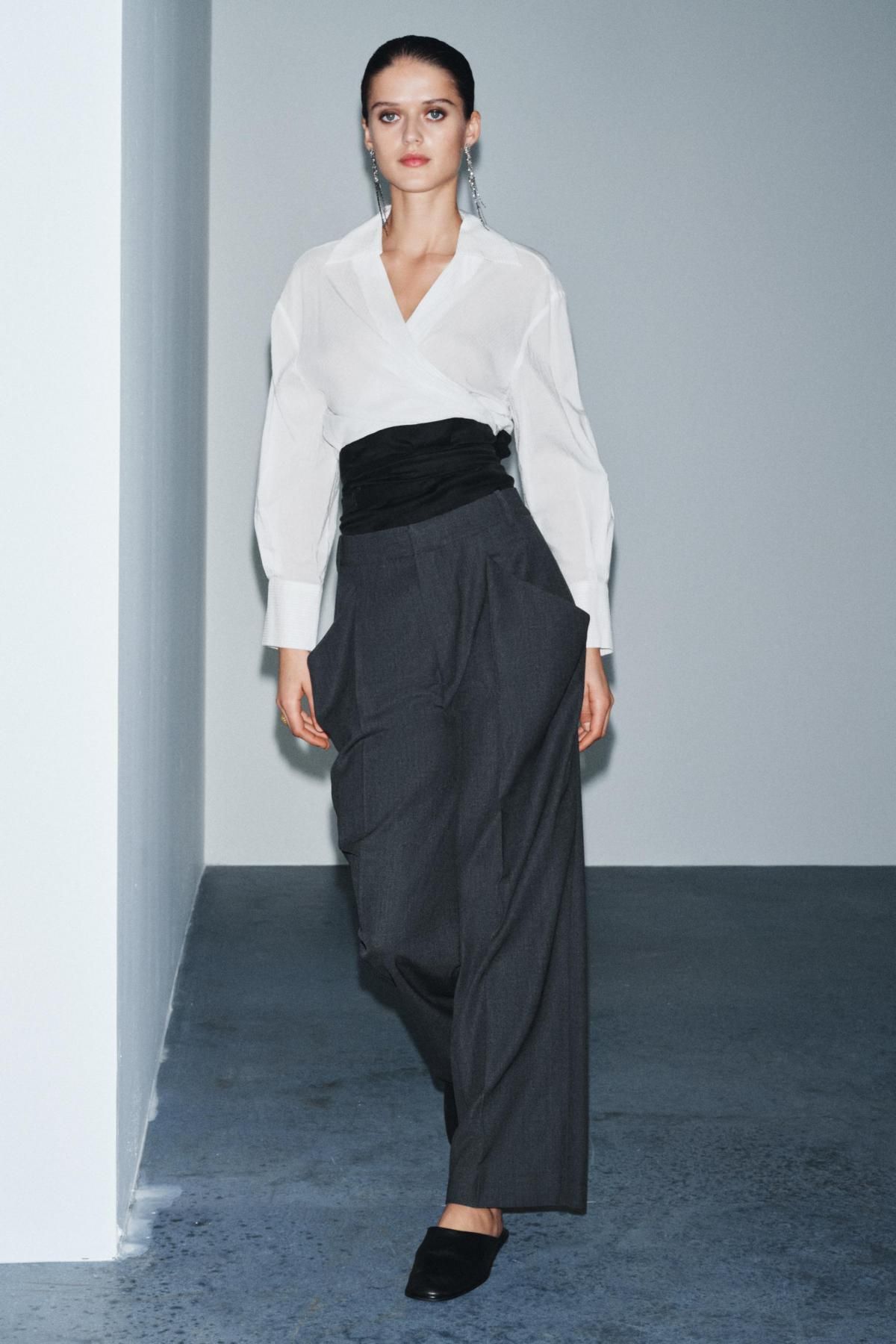 자라 울 블렌드 와이드 팬츠 포켓 9680/052 DARK GREY - 상세 이미지 4